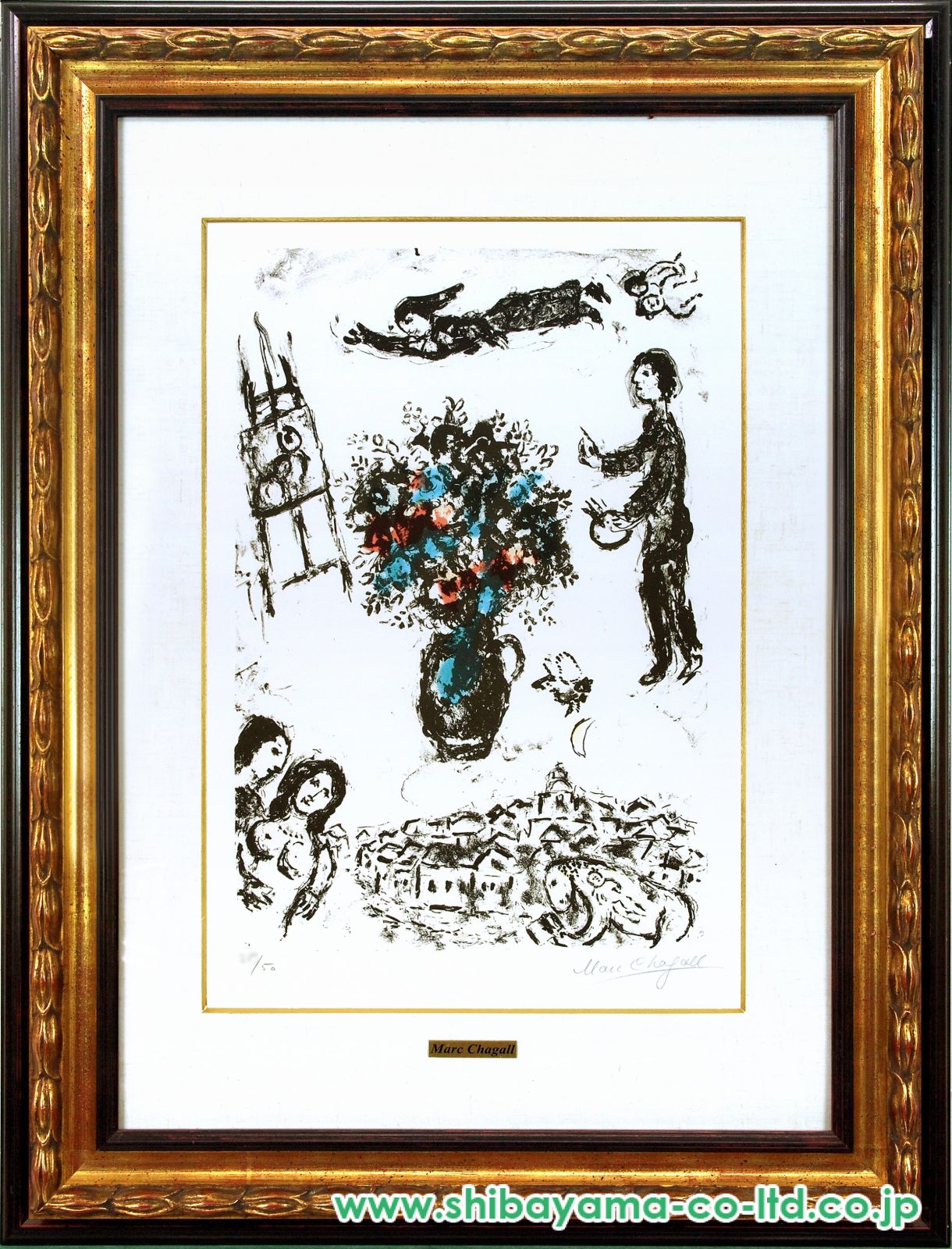 シャガール　リトグラフ シャガール オリジナルリトグラフ 「Marc Chagall - Que 1960