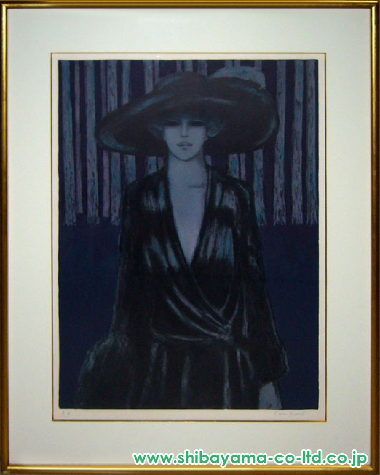 ジャン= ピエール▪カシニョール女性画美人画 インテリアアート額装 agmotokawa_kasinyoru-baranoki