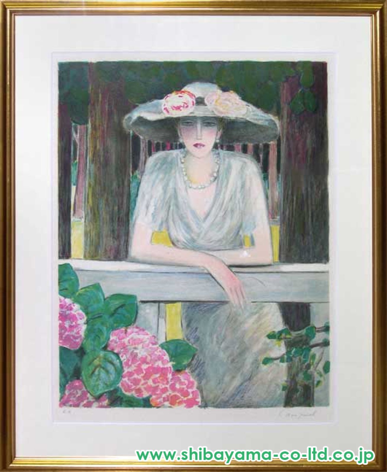 カシニョール「森と女」リトグラフ　版画 ジャン＝ピエール・カシニョール「森の小径」リトグラフ :: 絵画