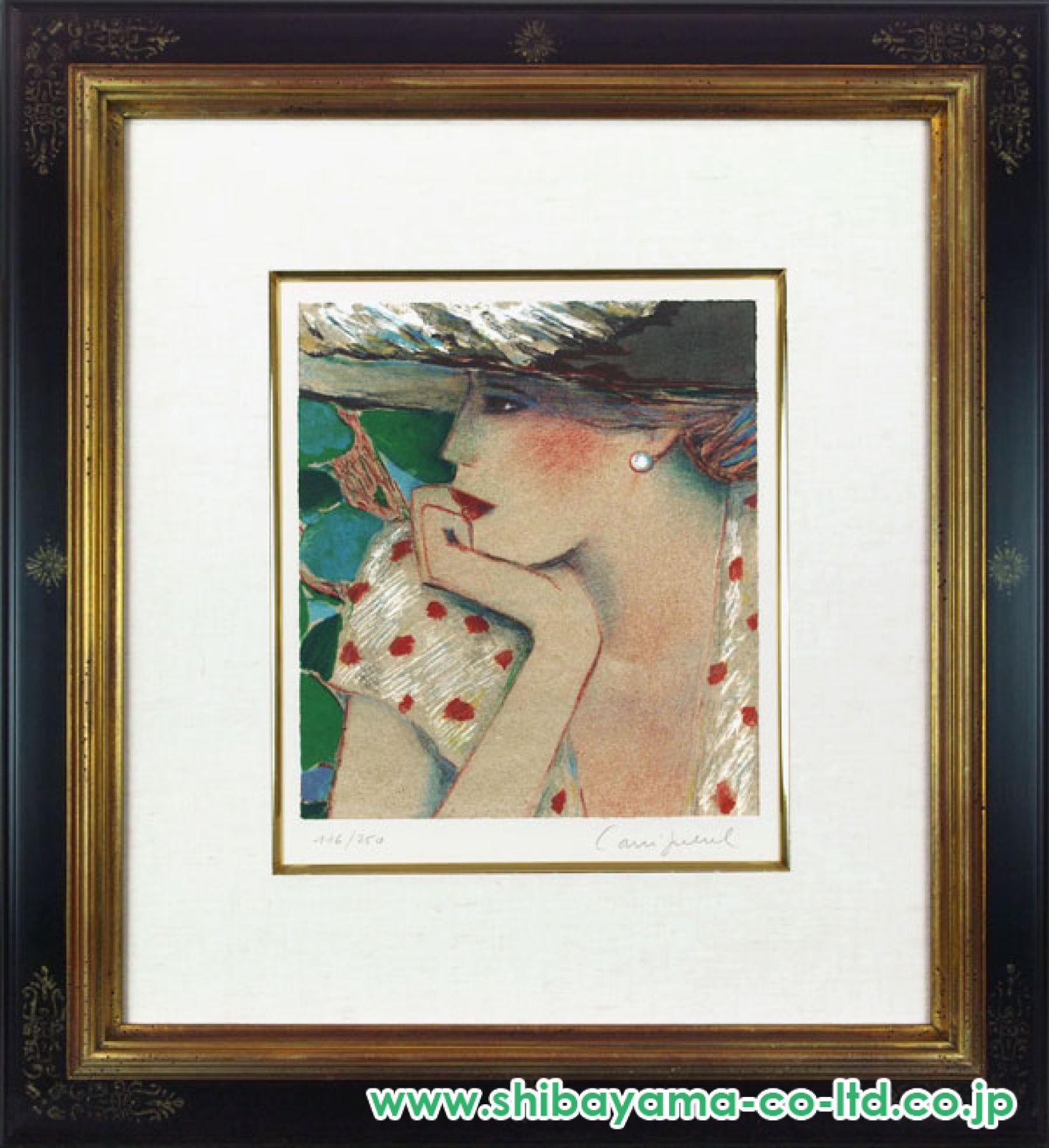 ジャン・ピエール・カシニョール リトグラフ「パラソル」1978年【サイン入】 ジャン・ピエール・カシニョール リトグラフ「パラソル」1978年