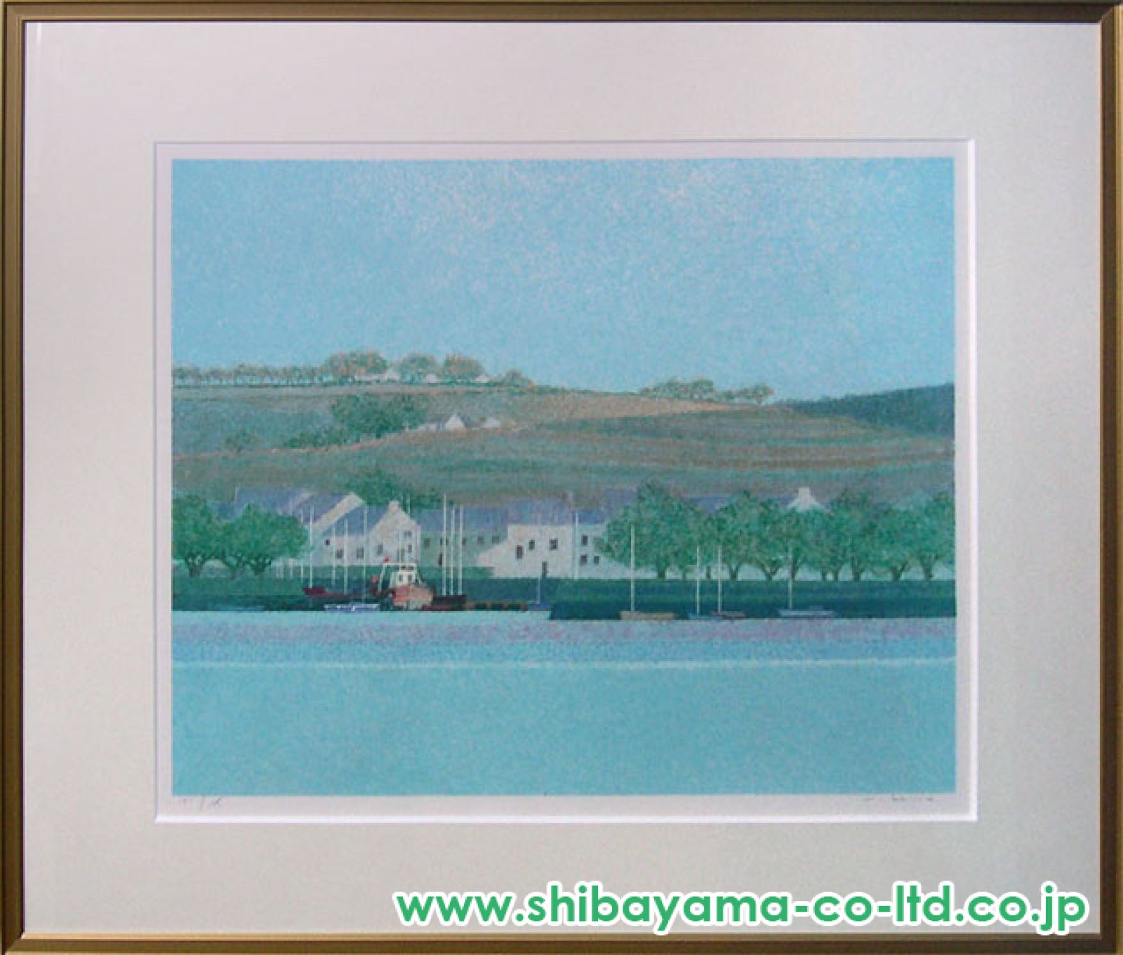 ハナ真作保証　アンドレ・ブーリエ「村の海岸」 リトグラフ 版画 絵画 ハナ様専用真作保証 アンドレ・ブーリエ「村の海岸」 リトグラフ