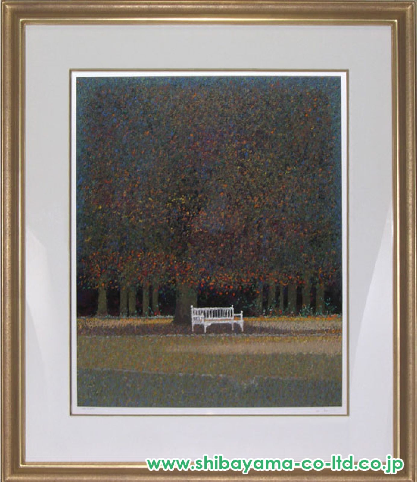 アンドレ・ブーリエ「白いベンチ」リトグラフ :: 絵画買取・販売