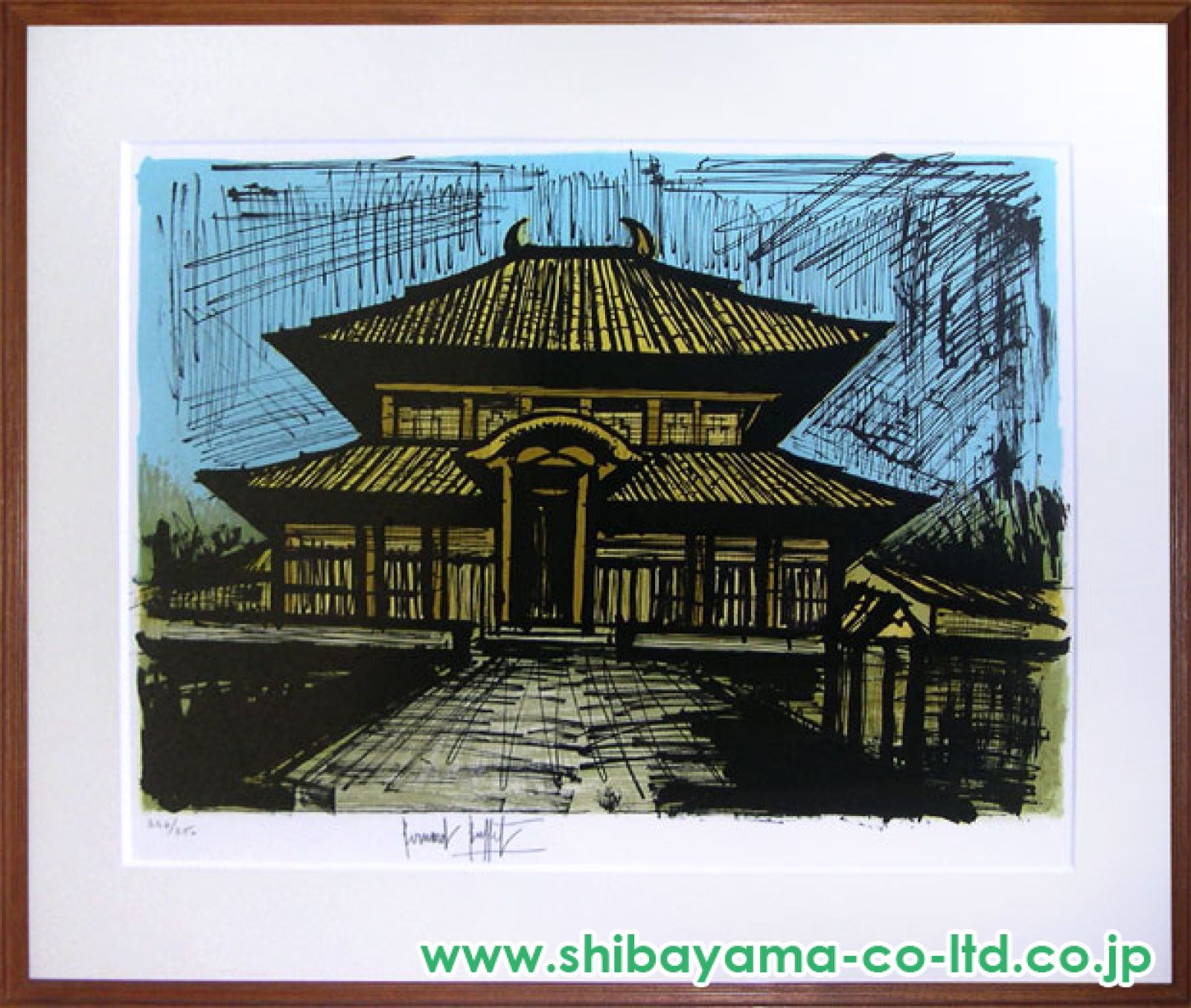 ベルナール・ビュッフェ「東大寺大仏殿 TEMPLE DAIBUTSU-DEN No