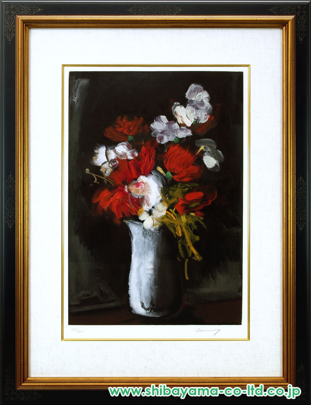 モーリス・ド・ヴラマンク、BOUQUET DE FLEURS、海外版超希少レゾネ モーリス ド ヴラマンク（Maurice de VLAMINCK）「花瓶の花」銅