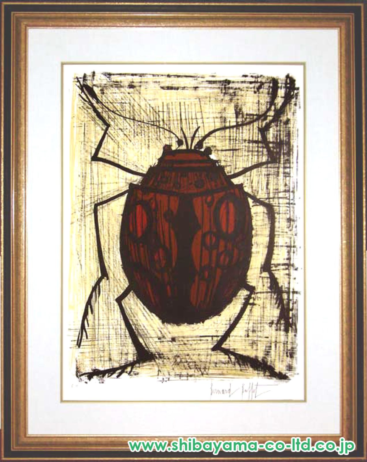 ベルナール・ビュッフェ「テントウ虫 No.48」リトグラフ :: 絵画