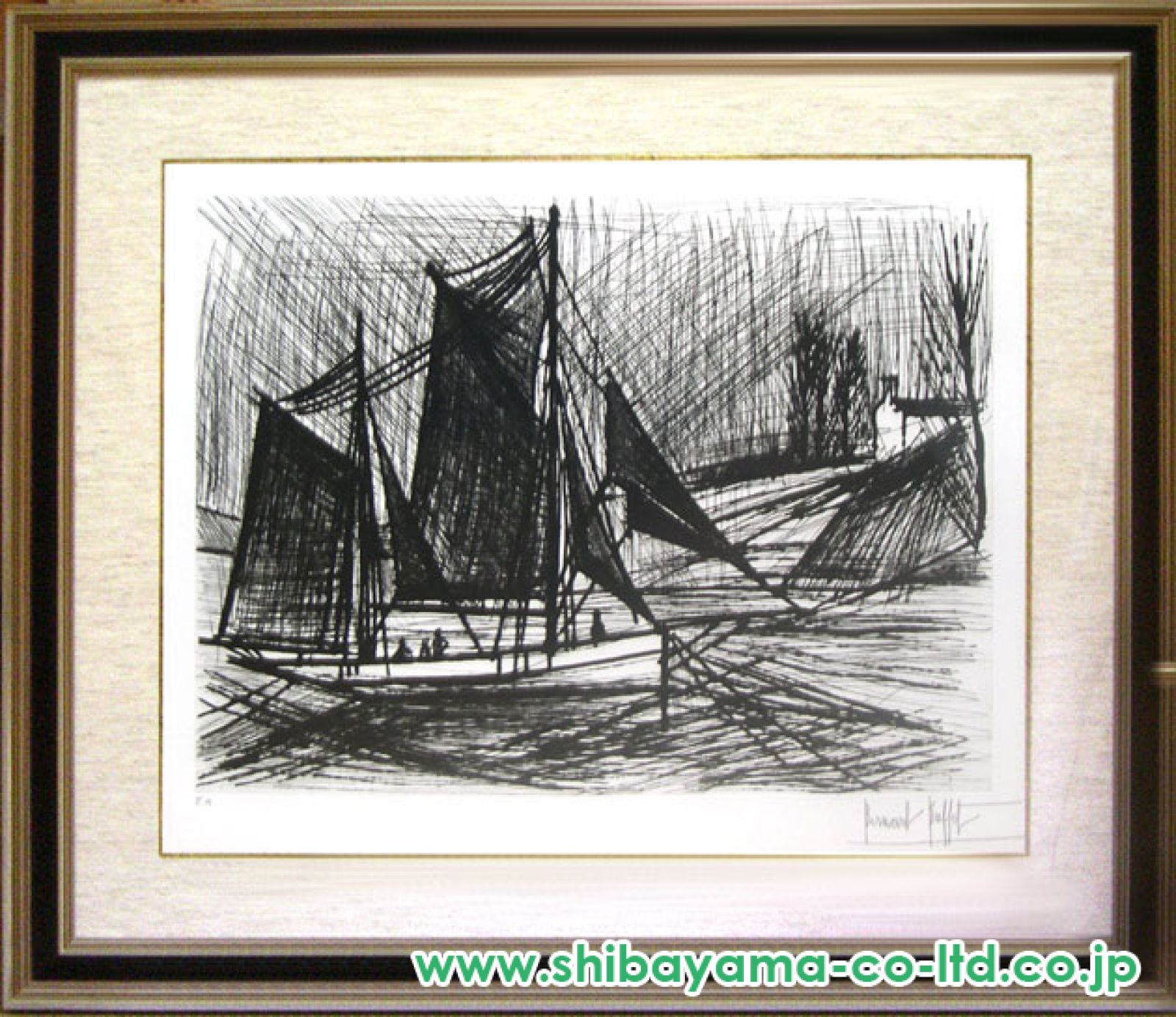 【真作】ベルナール・ビュッフェ「ヨット」銅版画 直筆サイン ドライポイント 版画 Amazon.co.jp: 真作ベルナールビュッフェ「ヨット」銅版画 直筆
