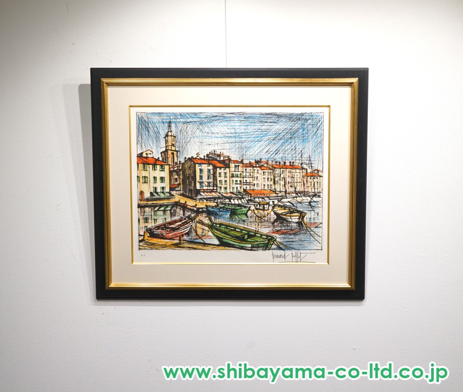 ベルナール・ビュッフェ、【SAINT-TROPEZ-Le port】 Bernard Buffet／ベルナール ビュッフェ リトグラフ「St Tropez