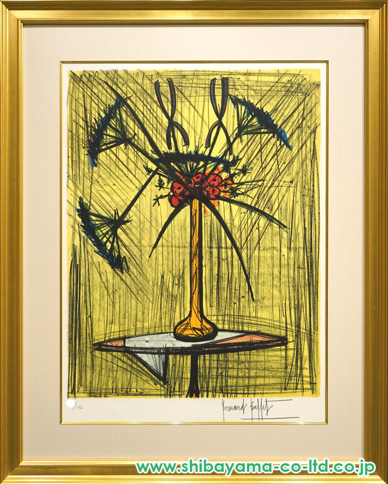 リトグラフ版画　ベルナール•ビュッフェ「カードの城」 ベルナール・ビュッフェ「トランプの城」1962 リトグラフ リトグラフ