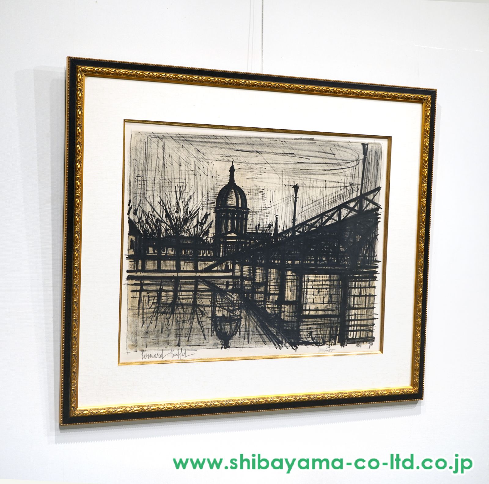 ベルナール・ビュッフェ、「PAYSAGES DE PARIS-Le pont d 限定10枚】Le Pont du Railto 1986 - printed in 1990