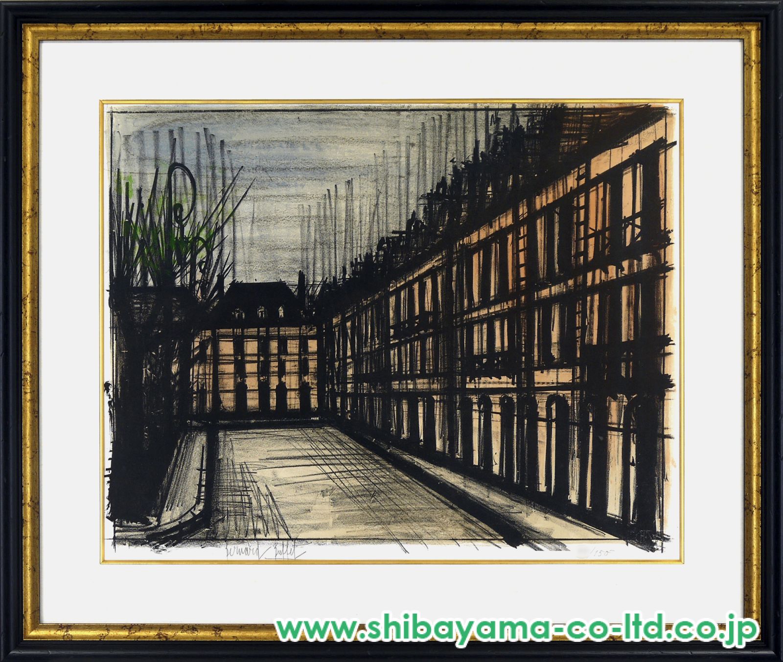 ベルナール・ビュッフェ「La Rochelle」/額装画/再度お値下げしました！ ベルナール・ビュッフェ「La Rochelle」/額装画/再度お値下げ