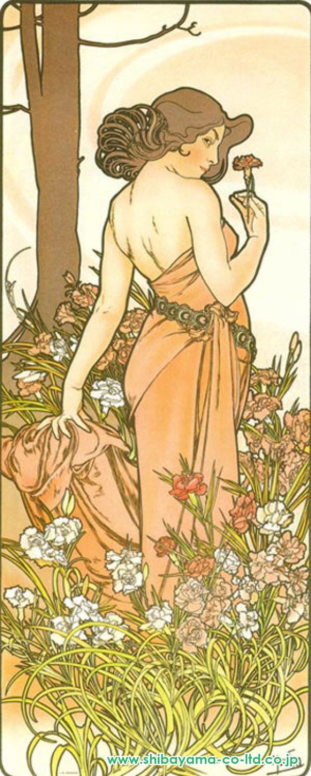 ミュシャ　Mucha リトグラフ カーネーション カーネーション | アートプリント
