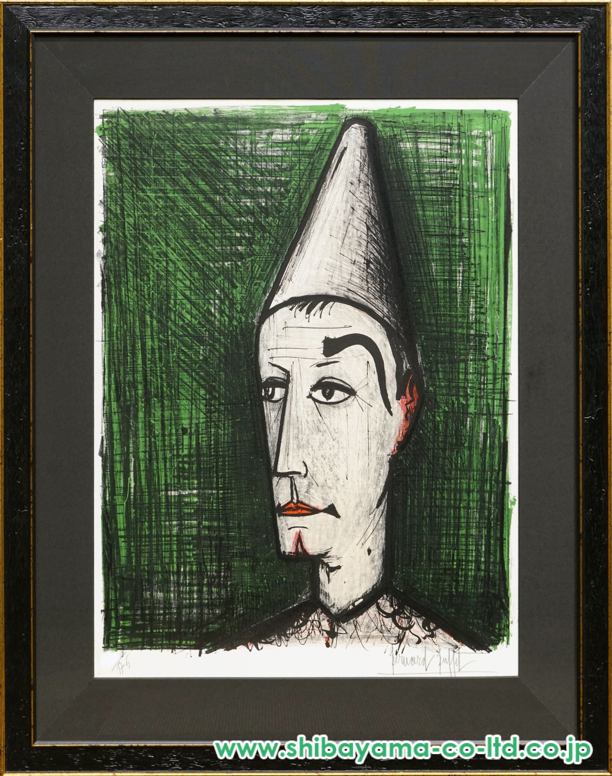 ベルナール・ビュッフェ「Le jeu au pistlet」希少画集の額装画 ベルナール・ビュッフェ「La raie」希少画集の額装画、人気作品
