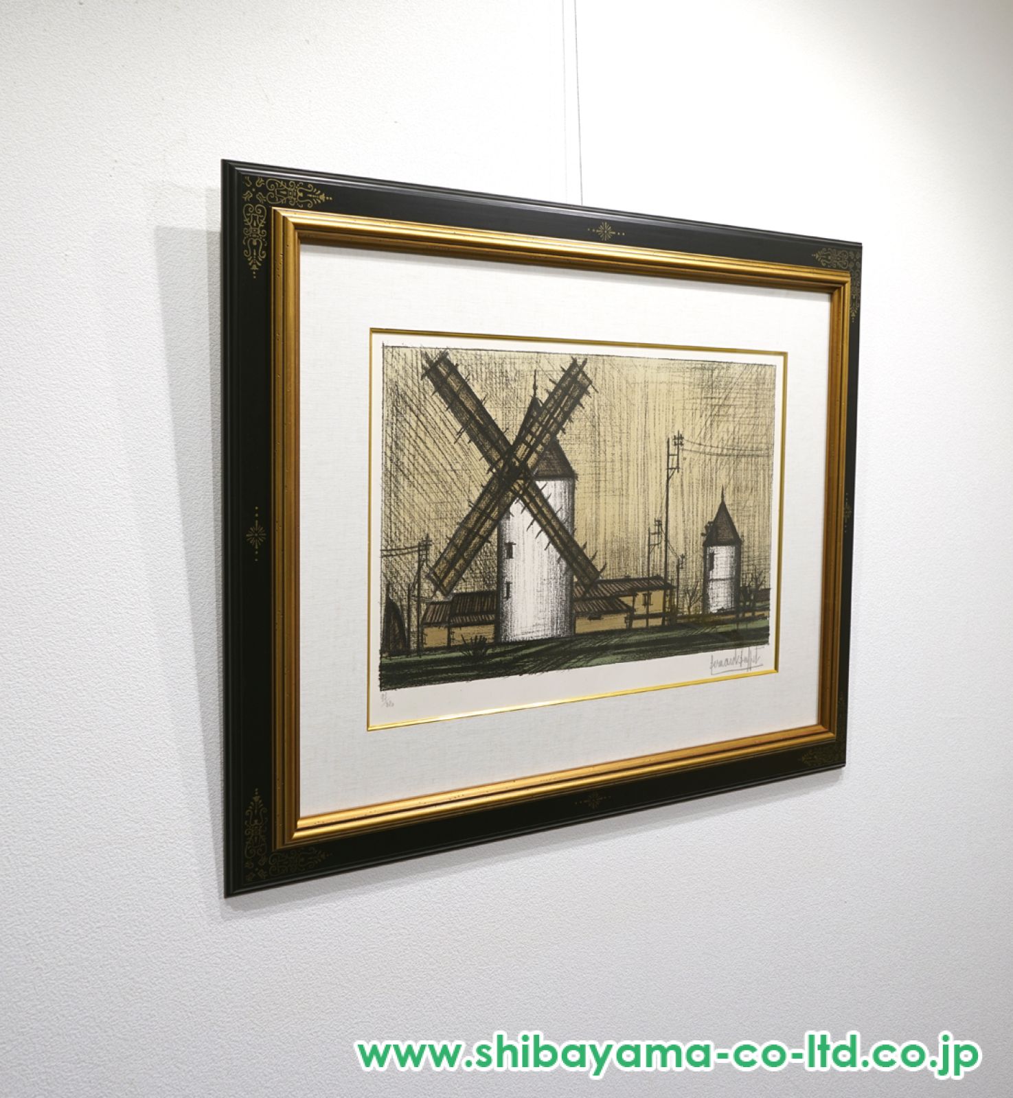 ベルナール・ビュッフェ「Villas a Saint-Cast」希少画集の額装画 ベルナール・ビュッフェ「Villas a Saint-Cast」希少画集の額装画