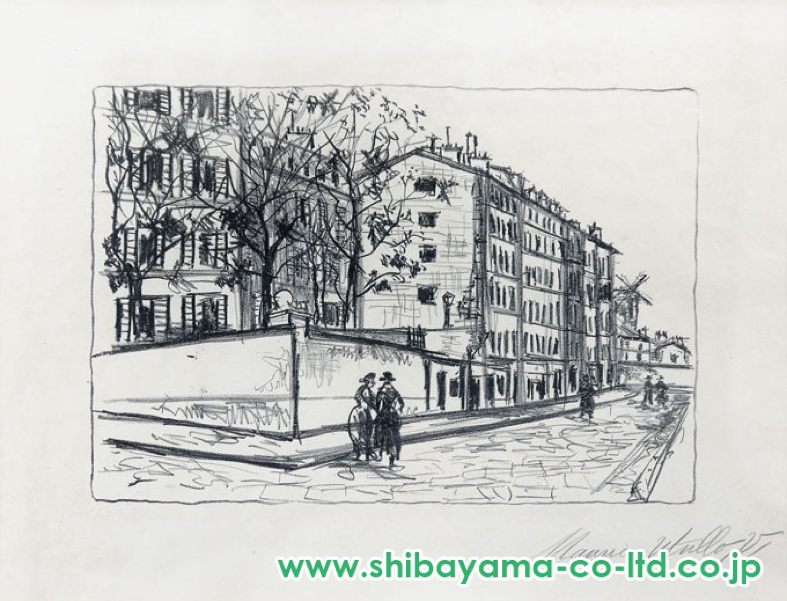 モーリス•ユトリロ 郊外の教会 ムルロー版 リトグラフ 絵画