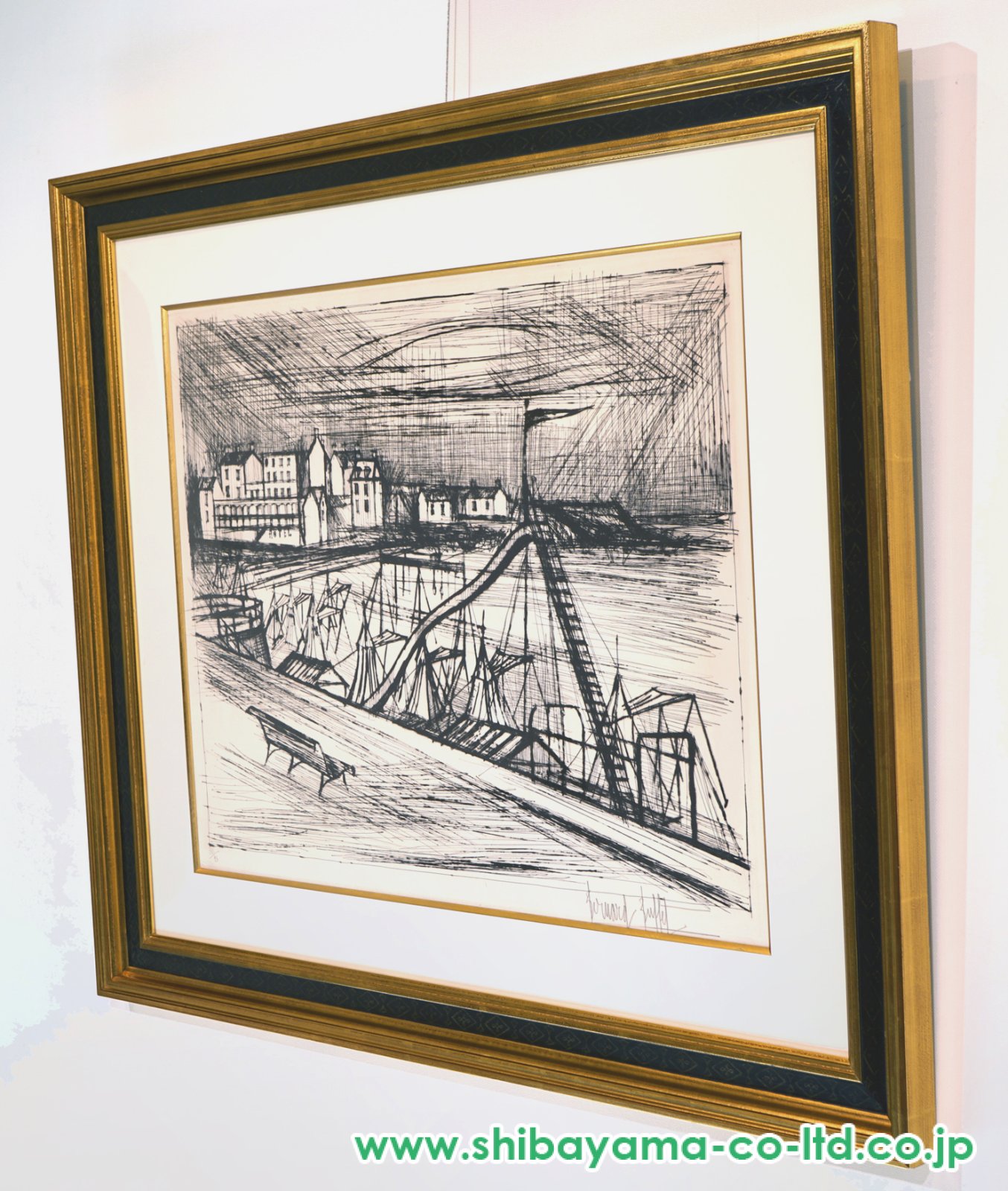 ベルナール・ビュッフェ「サン・カストのビーチ No.26」ドライポイント