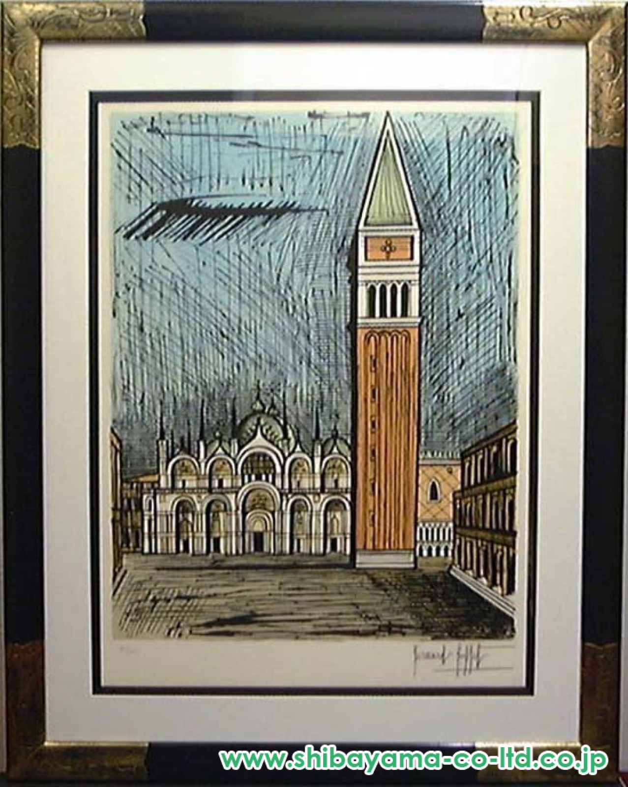 ベルナール・ビュッフェ「VENISE-La place Saint-Marc」 ベルナール・ビュフェ（Bernard Buffet） - 西洋絵画 - 表現主義