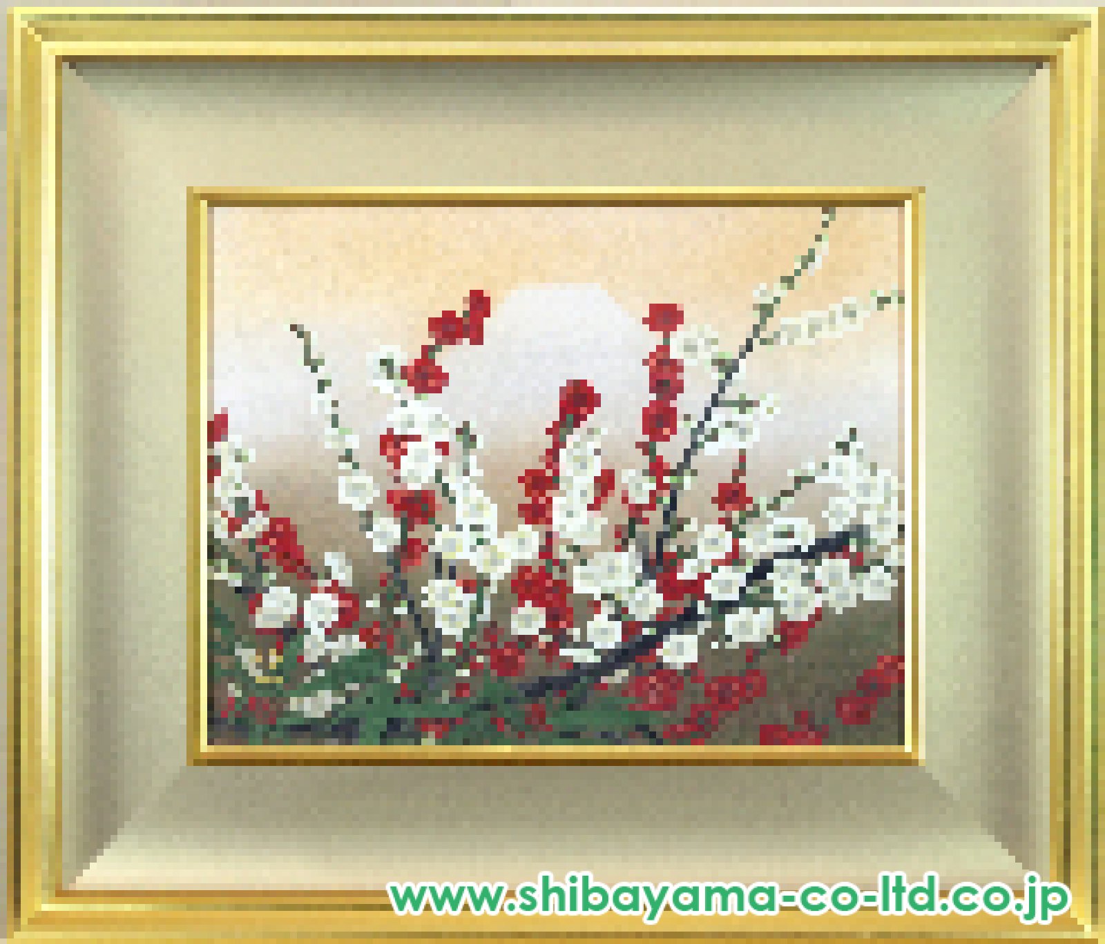 那波多目功一「紅梅白梅」日本画 6号 :: 絵画買取・販売 - シバヤマ