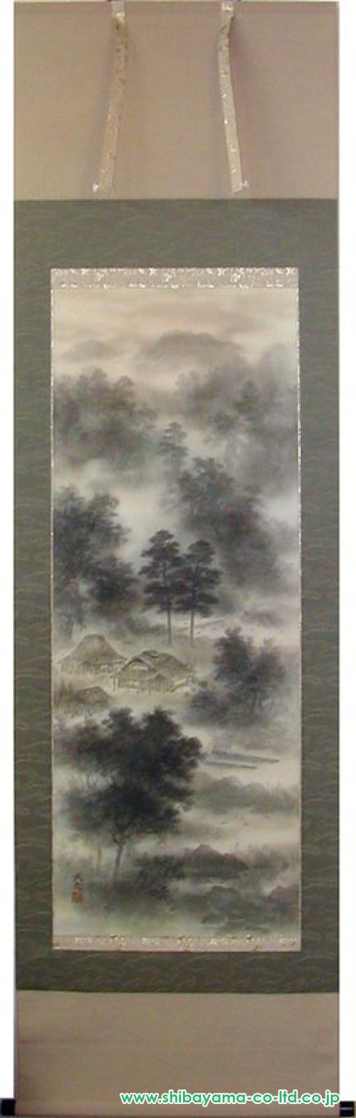 【真作】掛軸　淡彩山水　静寂の里風景　日本画の名品　和の趣　共箱入　Q119 Amazon.co.jp: 真作 福田翠光（作）「梅渓」 軸 掛軸 共箱 日本