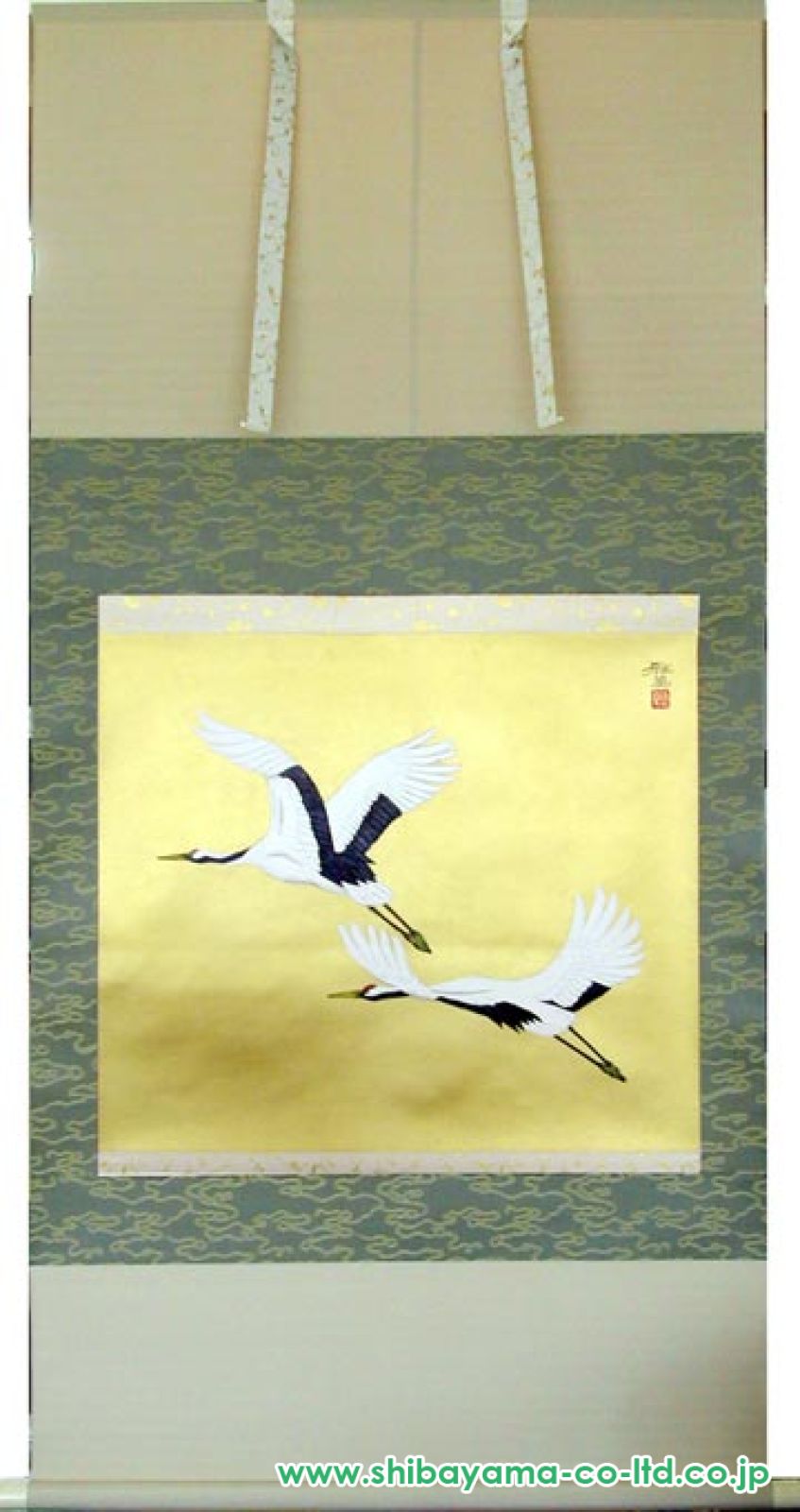 小谷津雅美「双鶴」掛軸 二尺五寸横 :: 絵画買取・販売 - シバヤマ