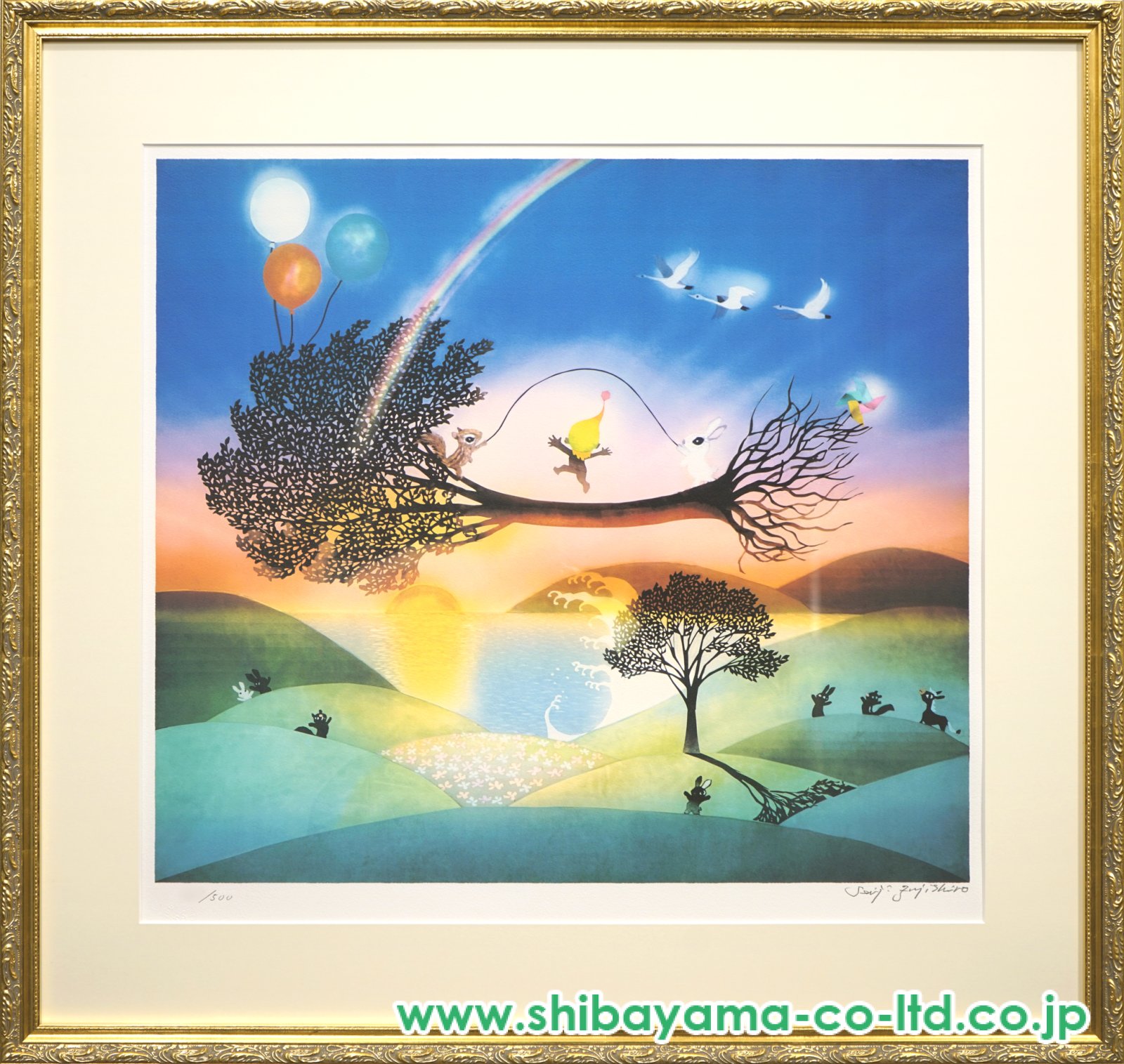 藤城清治 【夜桜】リトグラフ 藤城清治「夜桜」リトグラフ :: 絵画買取・販売 - シバヤマ