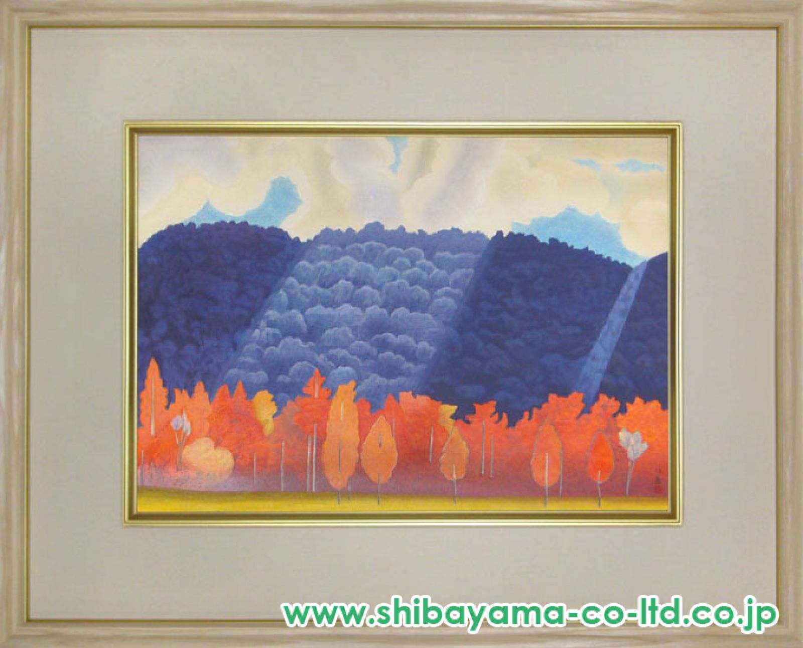 【模写】絵画　小野竹喬　日本画　山の詩情　風景画　雄大な山々と空　V174 模写】絵画 小野竹喬 日本画 山の詩情 風景画 雄大な山々と空
