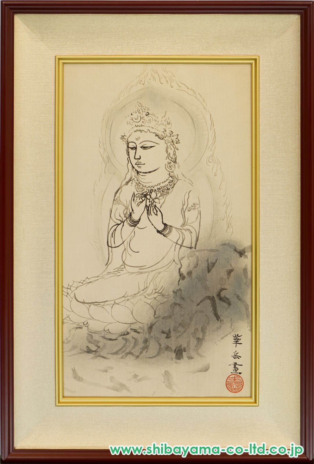 村上華岳『聖観音』木版画【真作保証】 絵画 村上華岳 『聖観音』 木版画 - 北海道画廊