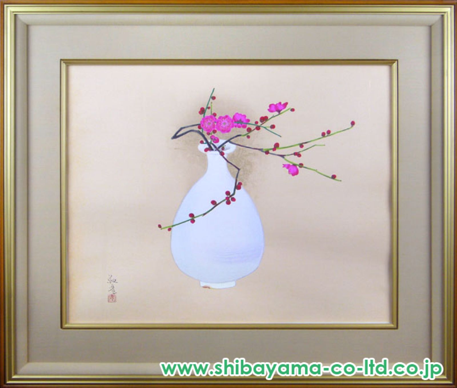 木版画◎安田靫彦 紅梅◎美品 真作 安田靫彦 1984年芸艸堂木版画「紅梅」画寸 42cm×32cm 東京