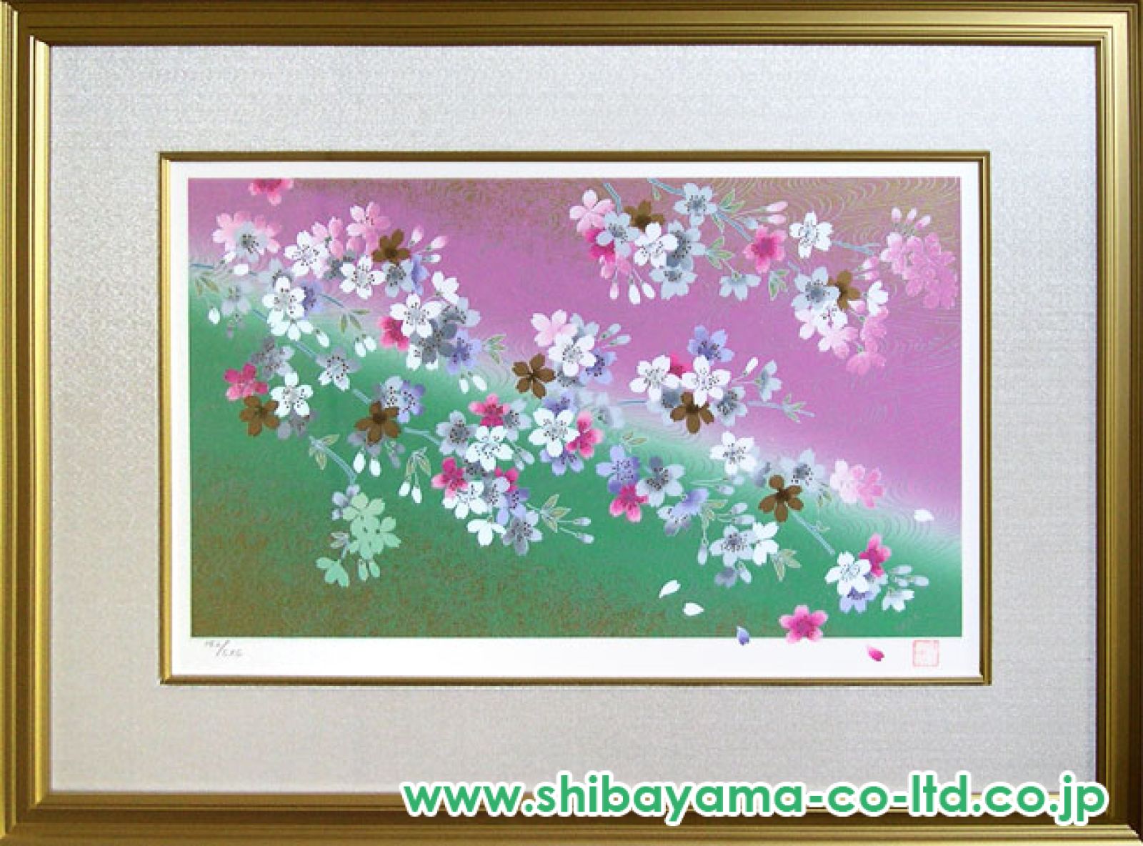 専用ページ　『宇野千代』シルクスクリーン　485/100【うす墨の桜】 専用ページ 『宇野千代』シルクスクリーン 485/100【うす墨の桜】