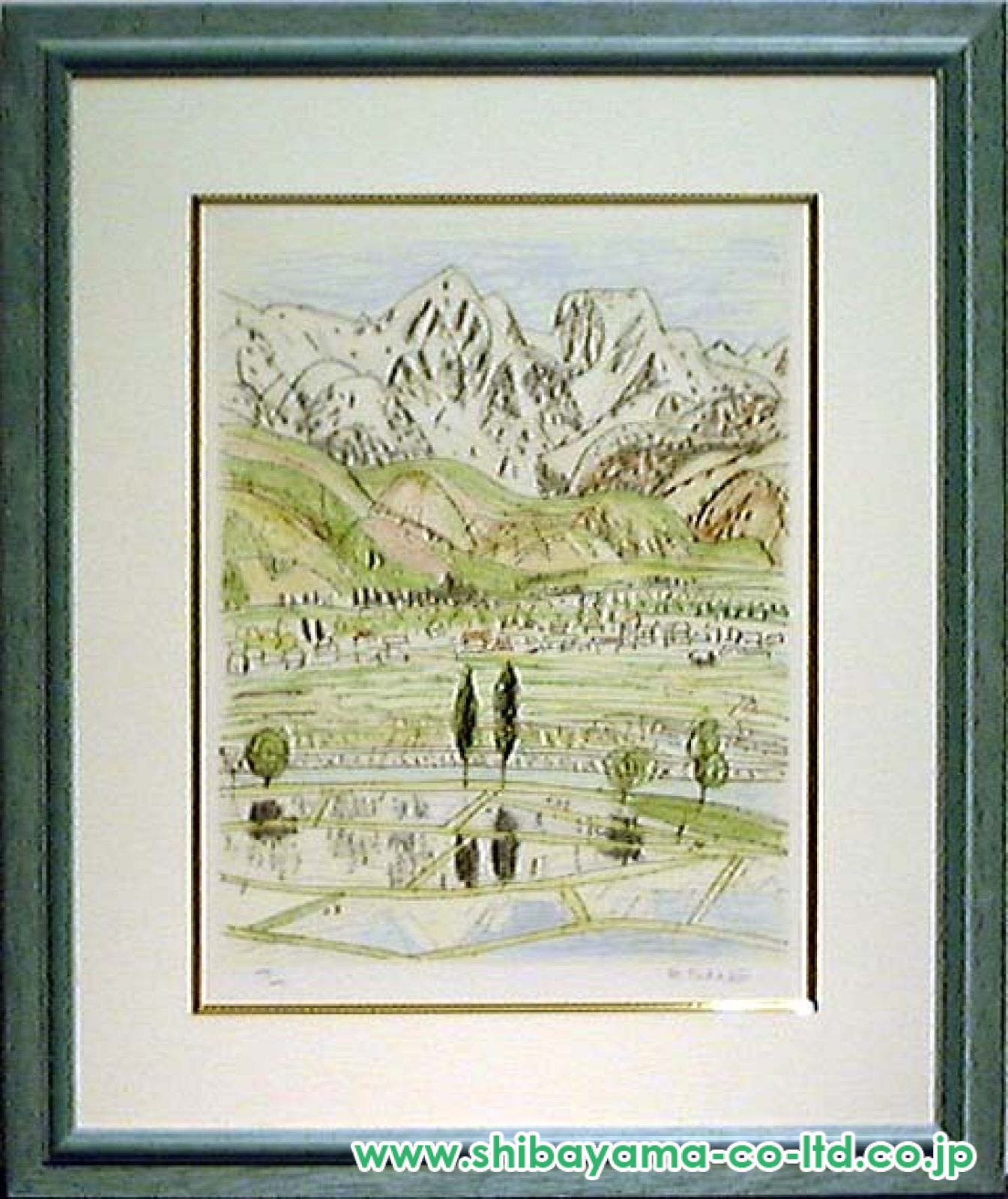 高田誠「山（アルプス五月）」版画 :: 絵画買取・販売 - シバヤマ