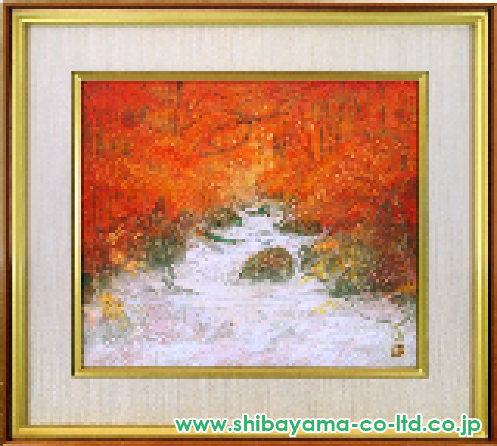 W78 日本画 船橋穏行 題「当麻錦秋」額装品 共シールあり 風景画 W78 日本画 船橋穏行 題「当麻錦秋」額装品 共シールあり 風景画 W78
