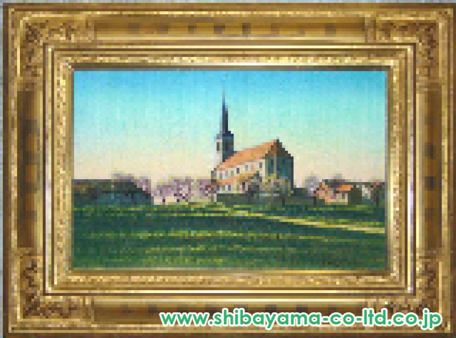 中根寛「聖堂 (スイス・ローザンヌ郊外)」油彩 F6号 :: 絵画買取・販売