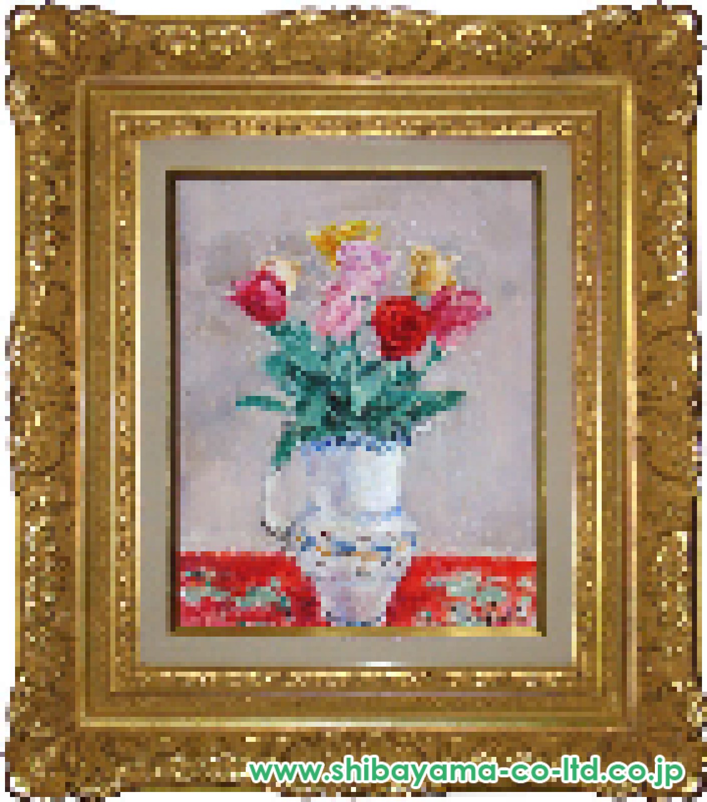 吉井淳二「かすみ草と薔薇」油彩 F3号 :: 絵画買取・販売 - シバヤマ