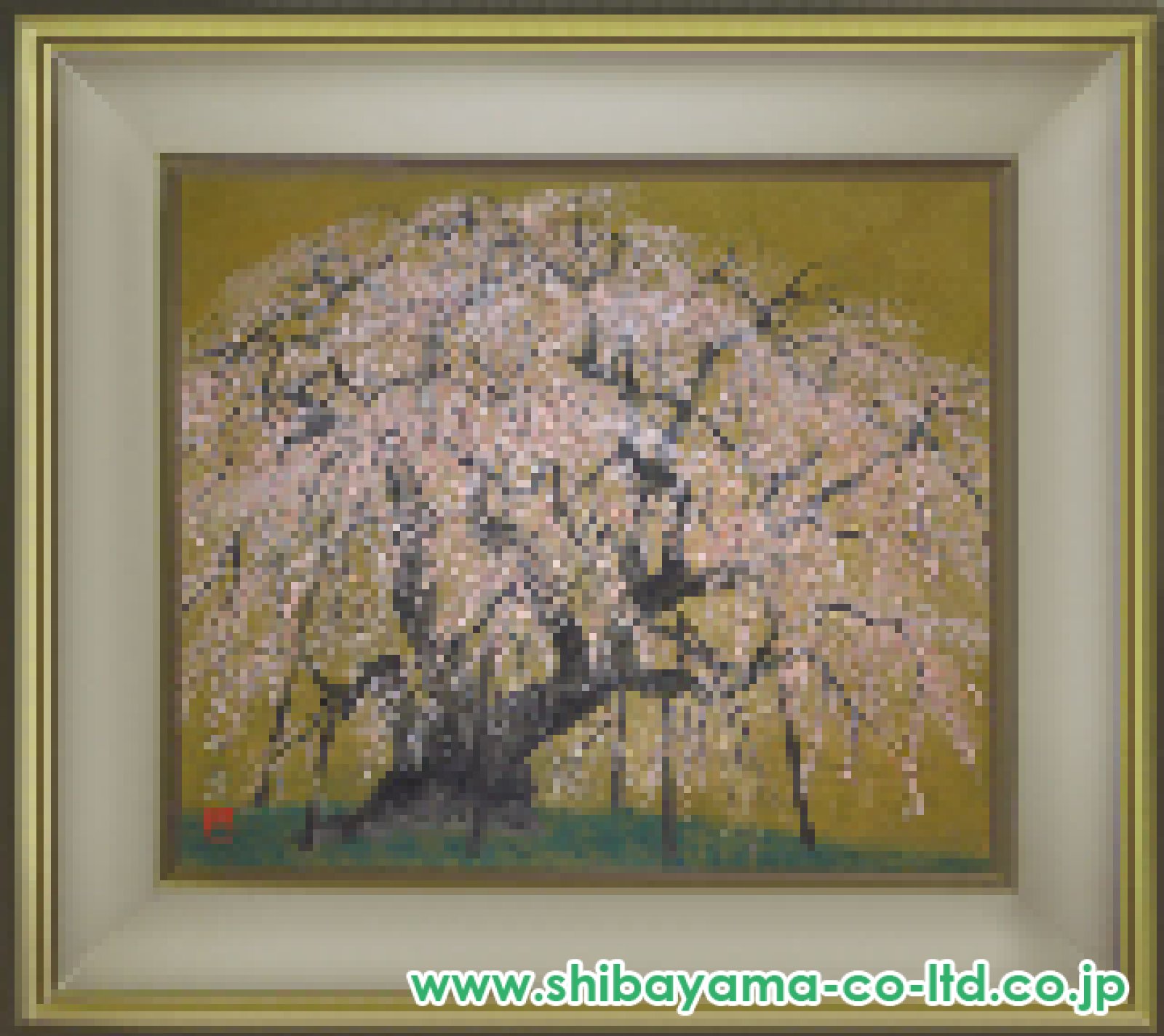 栗原幸彦「三春の桜」日本画 F10号 :: 絵画買取・販売 - シバヤマ