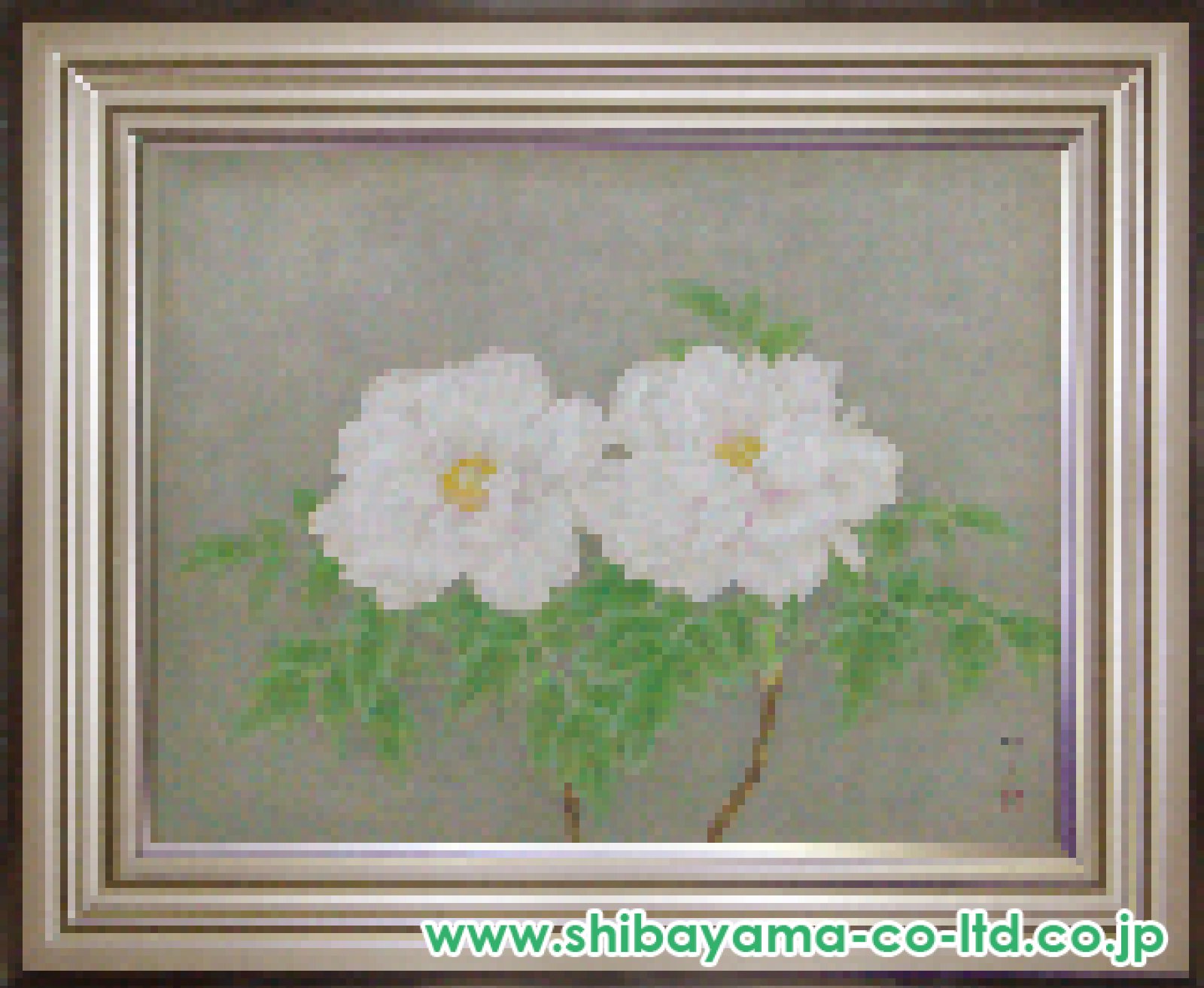 渡辺信喜「牡丹」日本画 P15号 :: 絵画買取・販売 - シバヤマ