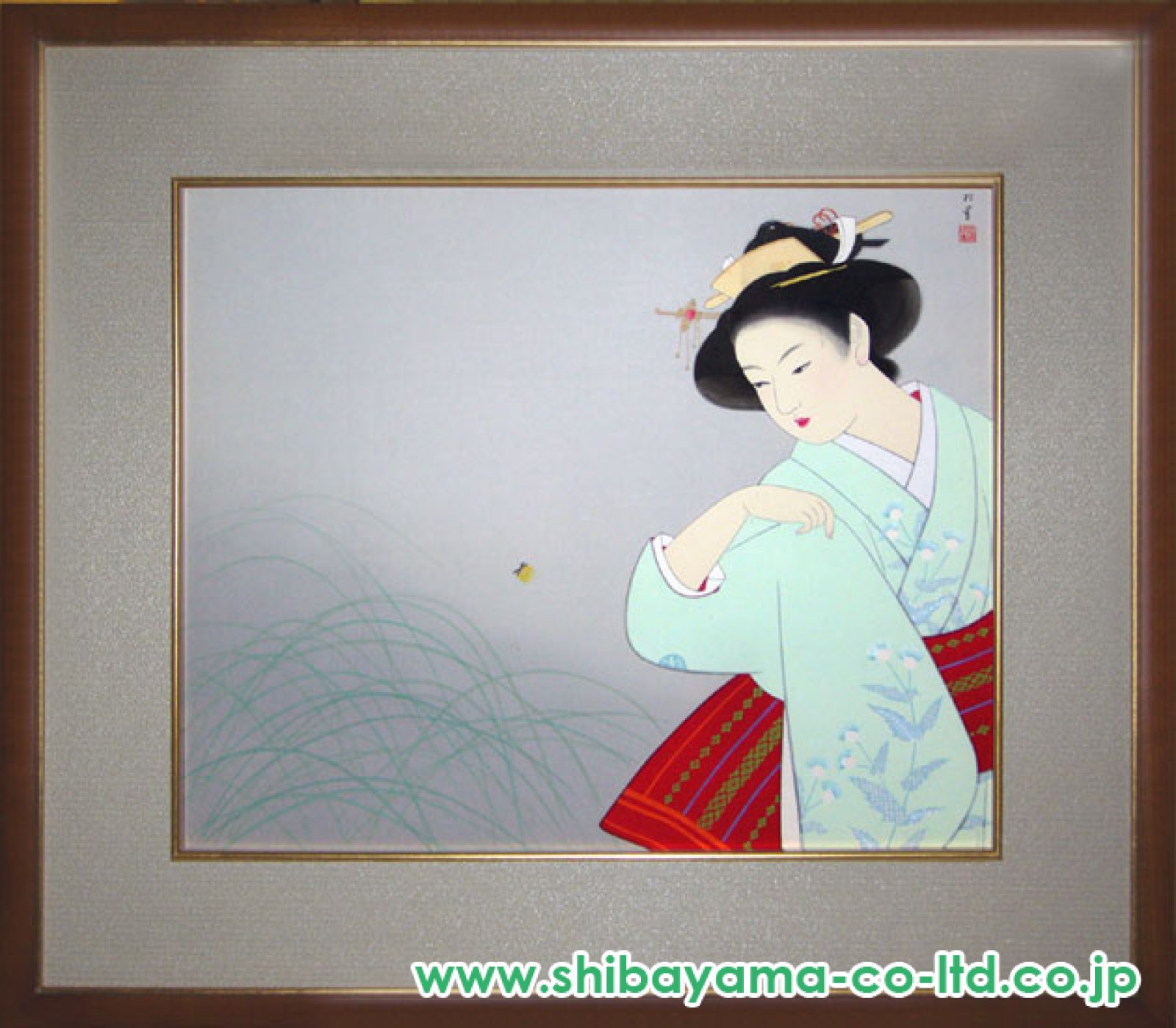 上村松園「新蛍」木版画 :: 絵画買取・販売 - シバヤマ