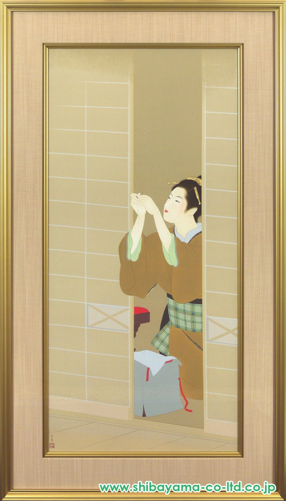 上村松園「夕暮」シルクスクリーン :: 絵画買取・販売 - シバヤマ
