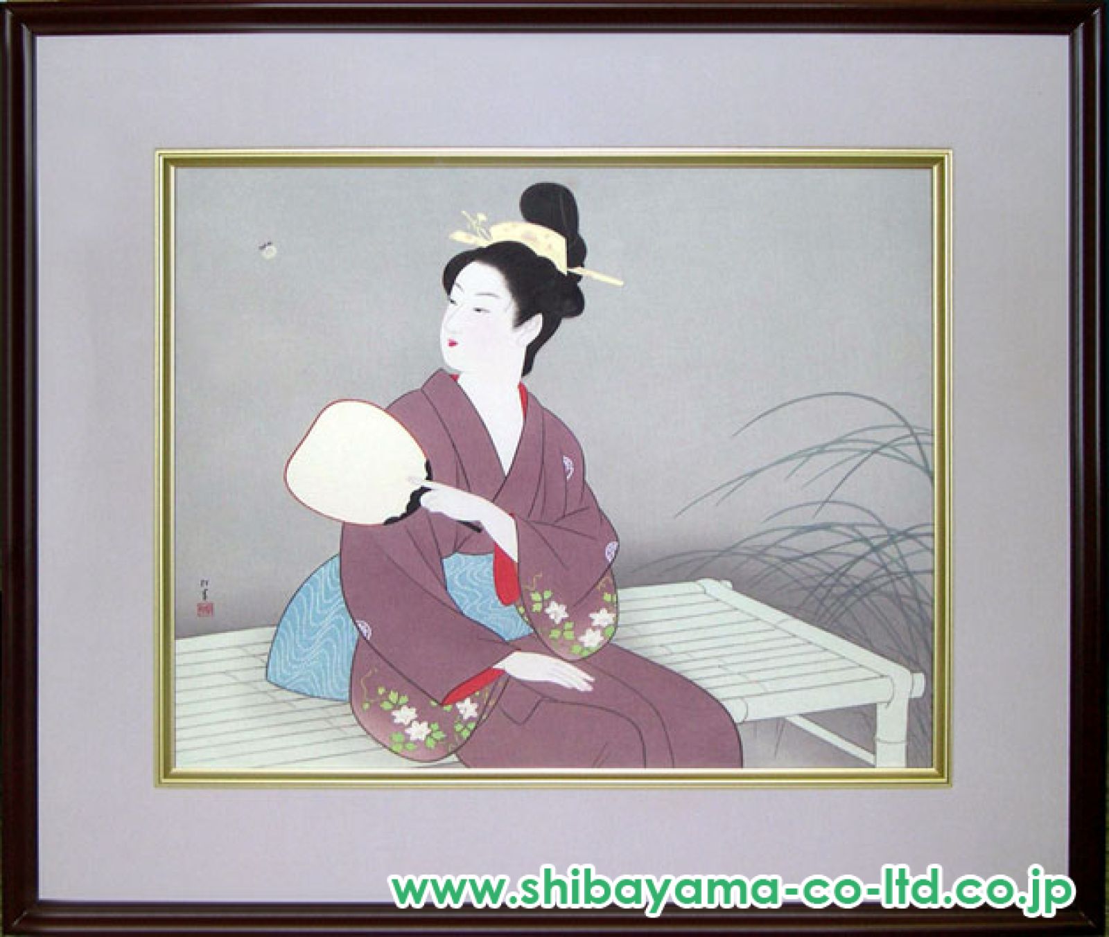 上村松園 「螢」木版画 美人画 着物 和風 額縁入り 西宮市大谷記念美術館蔵 Amazon.co.jp: 上村松園 「螢」木版画 美人画 着物 和風 額縁