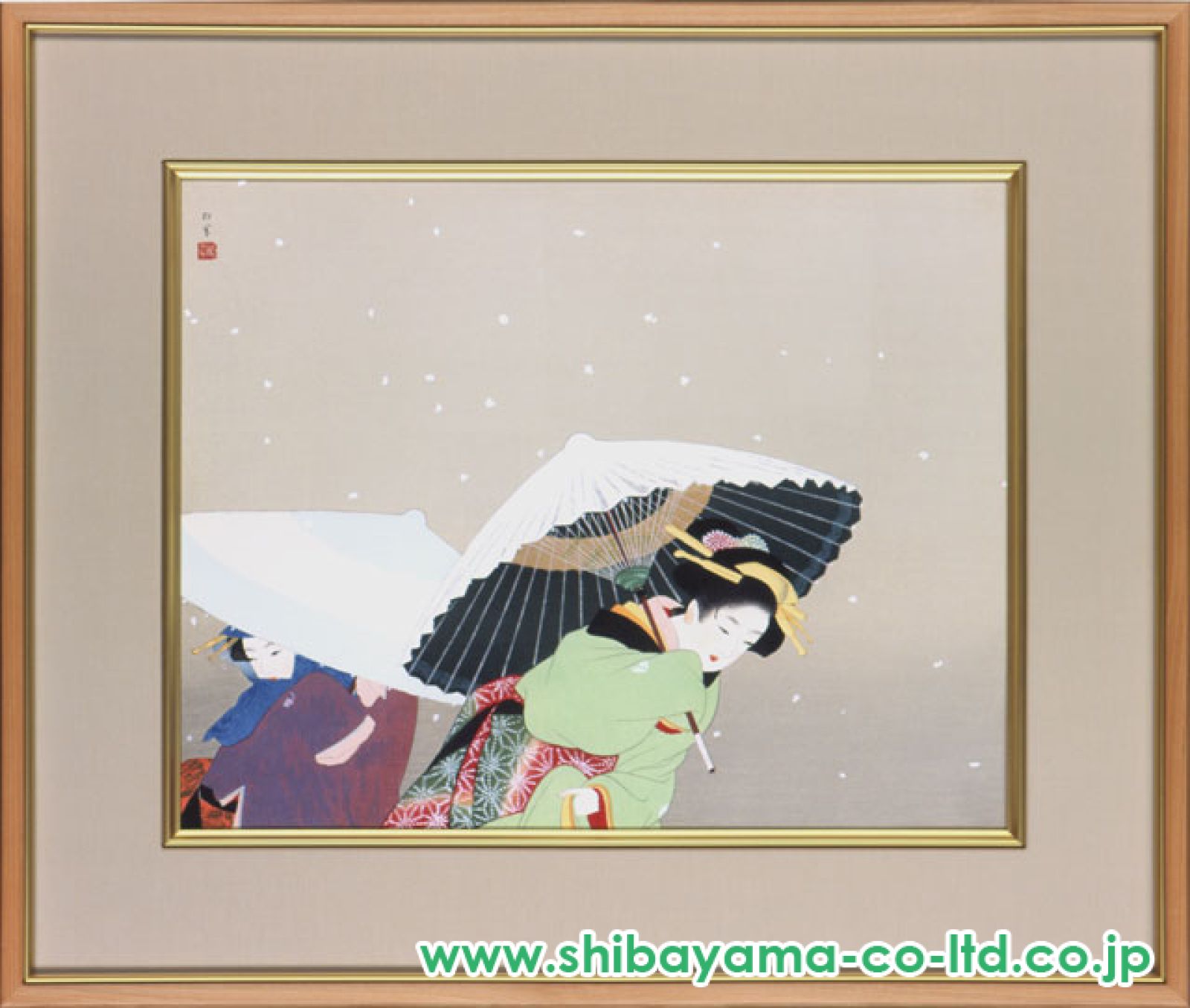 上村松園「牡丹雪」木版画 :: 絵画買取・販売 - シバヤマ