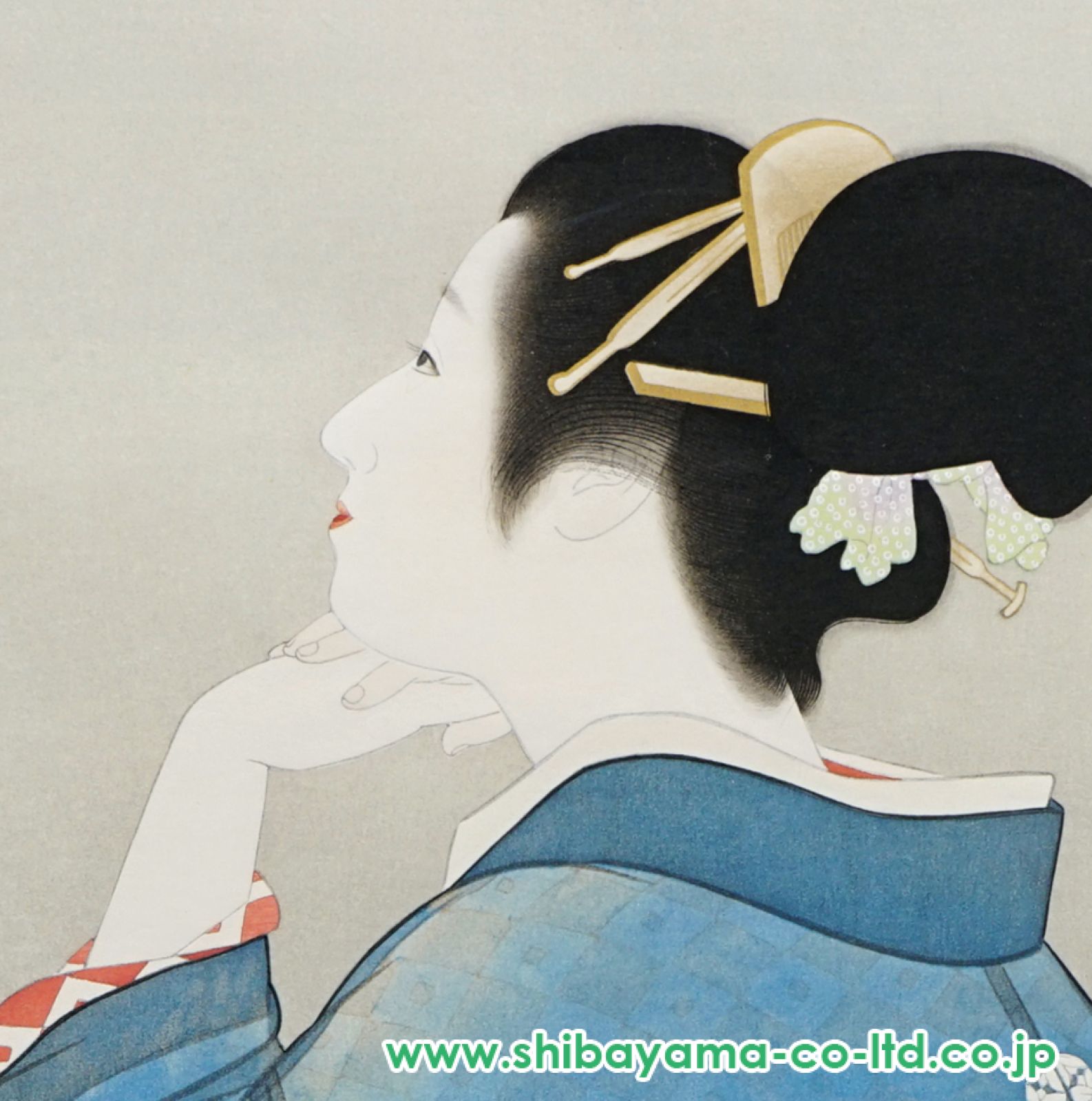 上村松園筆「待月」足立美術館蔵　手摺木版画　第８７番 上村松園筆「待月」足立美術館蔵 手摺木版画 第87番