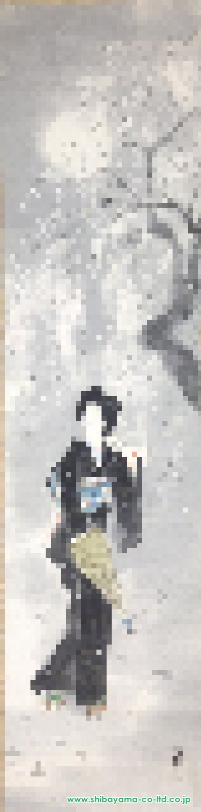 伊東深水「朧月」日本画＋掛軸 尺五立 :: 絵画買取・販売 - シバヤマ