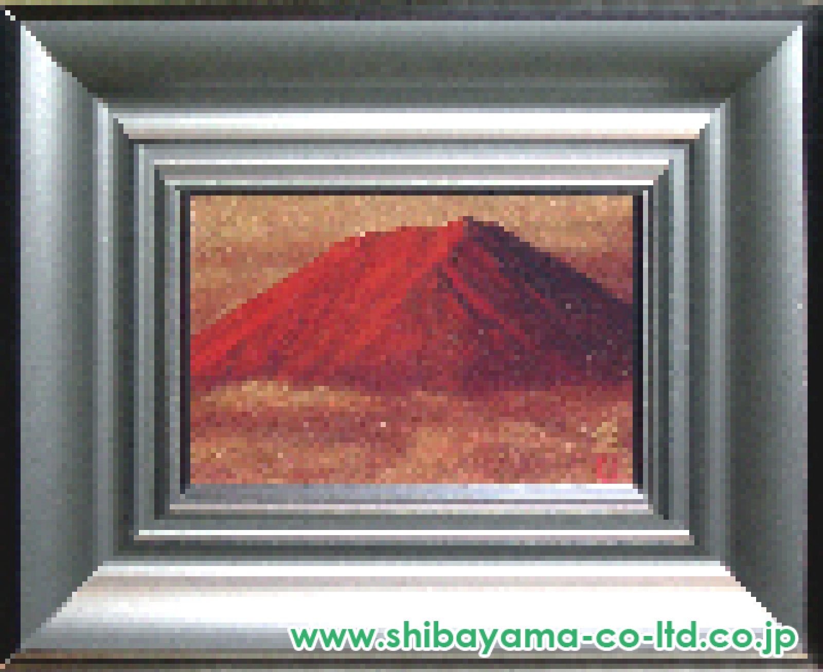 水戸童「赤富士」日本画 SM :: 絵画買取・販売 - シバヤマ