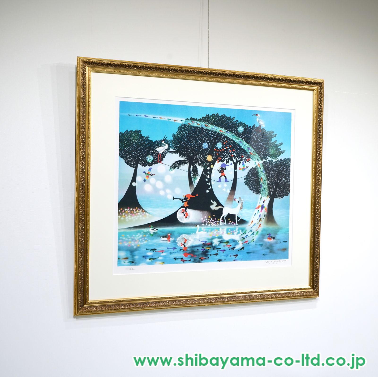 藤城清治、【生きるよろこび】、希少な額装用画集より、状態良好、新品額装付 藤城清治、【生きるよろこび】、希少な額装用画集より、状態良好