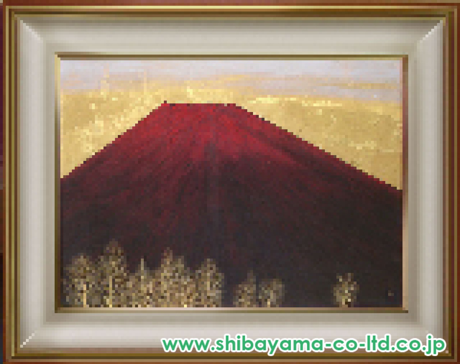 平松礼二「赤富士」日本画 20号 :: 絵画買取・販売 - シバヤマ