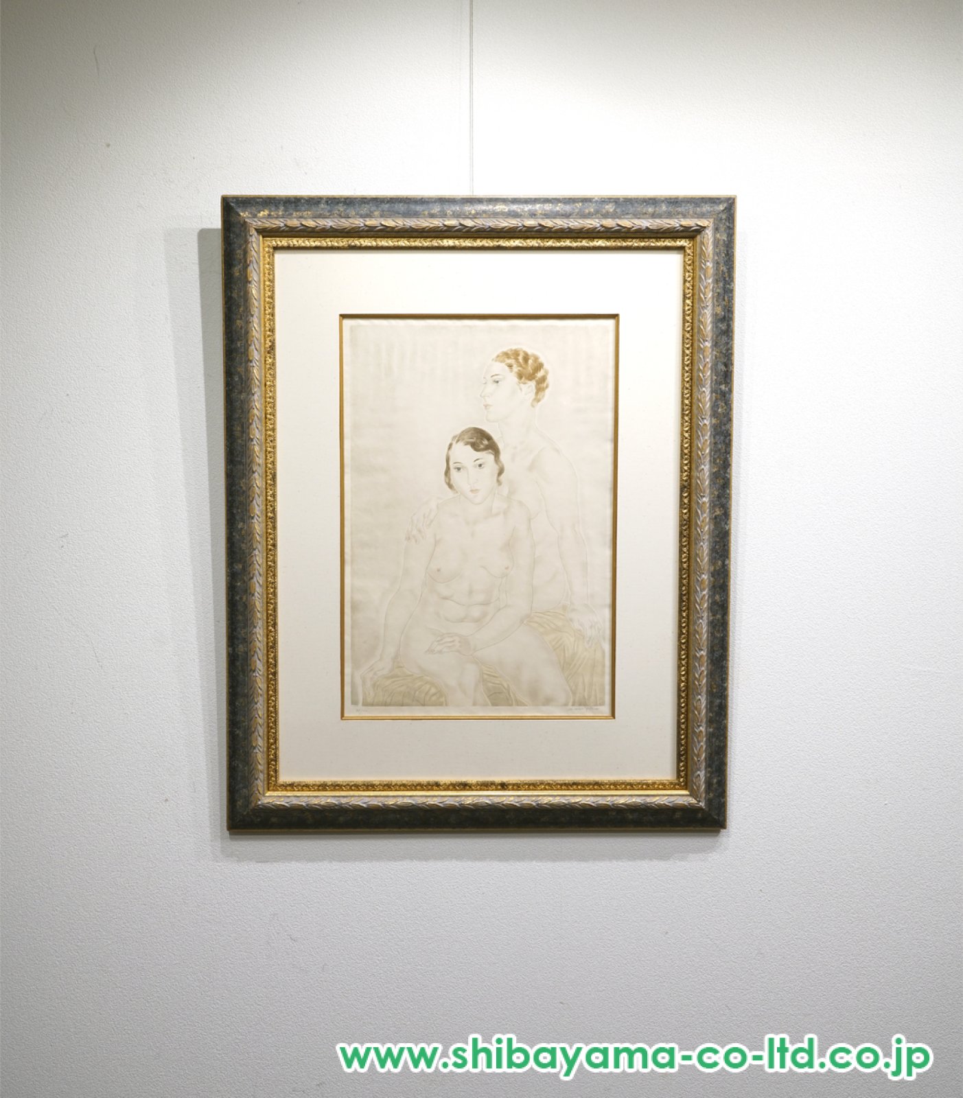 藤田嗣治「アルバム「女」よりより『裸婦二人』」銅版画 :: 絵画