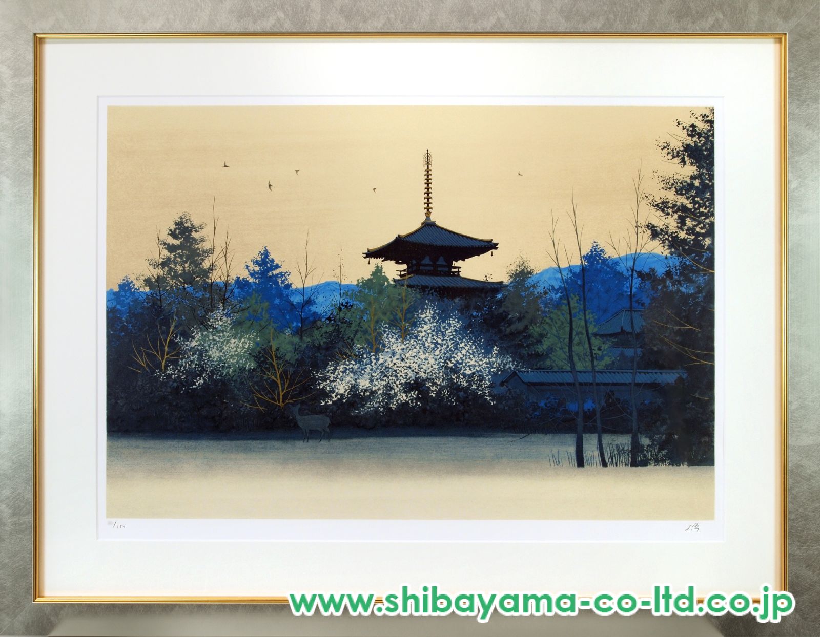 絵画 風景　額付き　千住博 　M10 【　朝の大和　】手描き　肉筆 絵画 風景 額付き 千住博 M10 【 朝の大和 】手描き 肉筆
