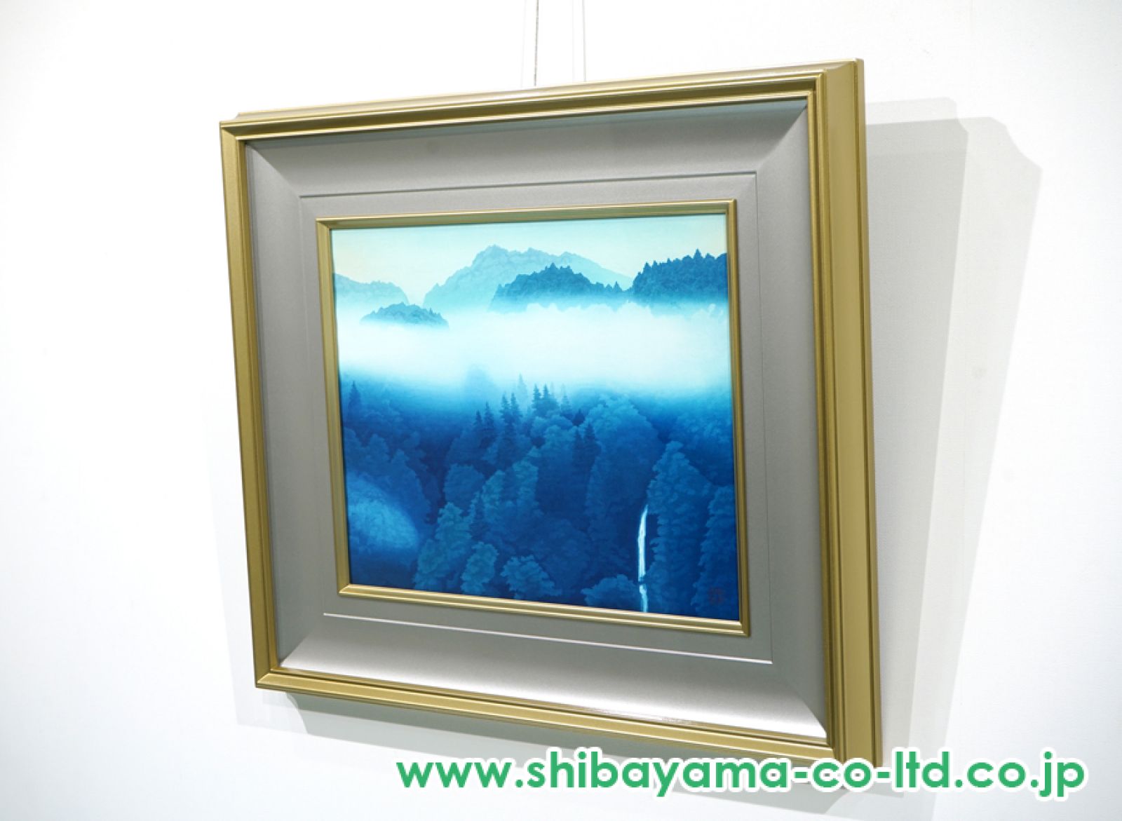 東山魁夷、青の世界、門、高額画一部、版上印入り,額付 東山魁夷、青の世界、門、高額画一部、版上印入り，額