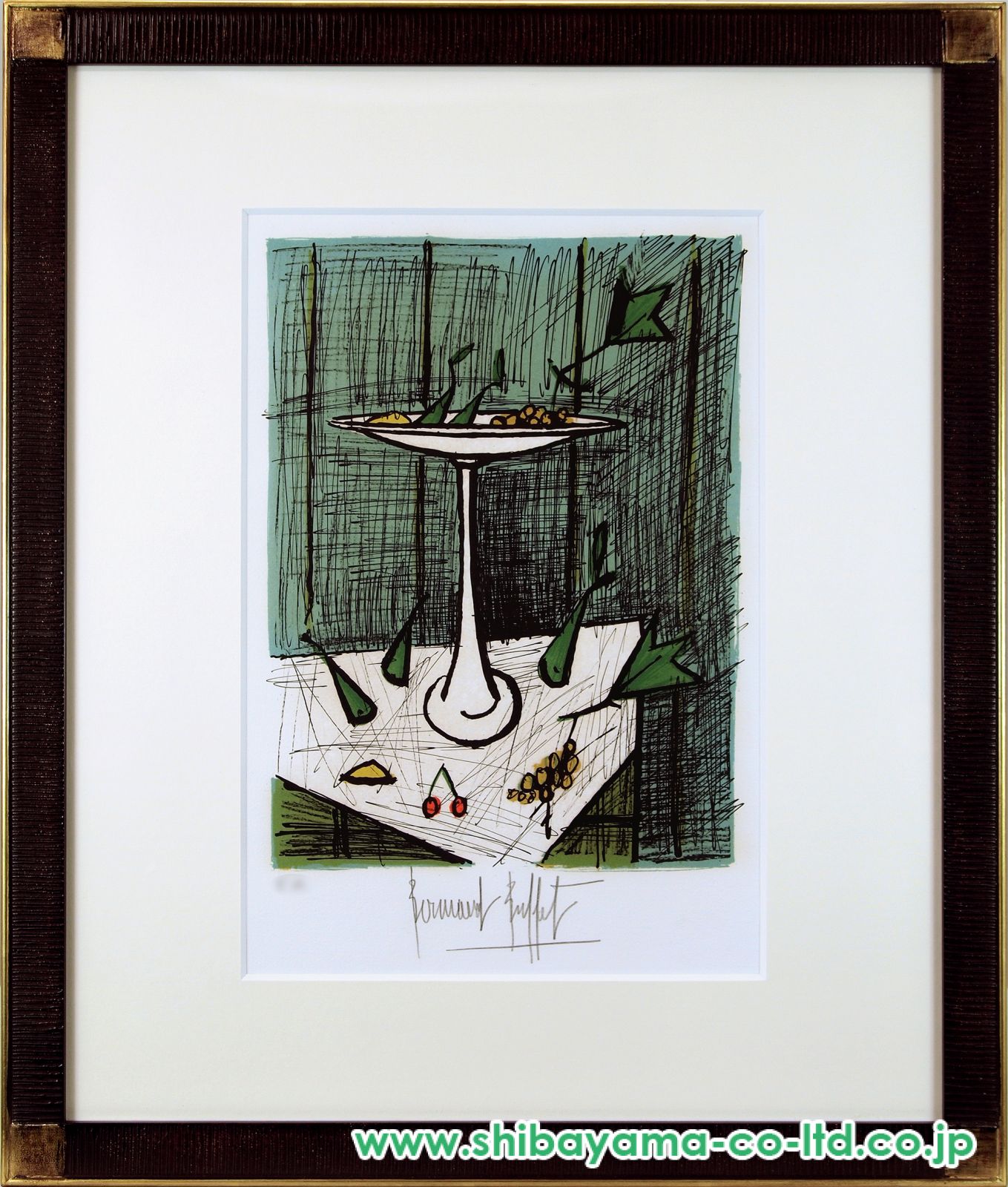 ビュッフェ　コンポート入れのある静物画　ドライポイント コンポート入れのある静物画 ｜絵画販売・購入.net｜版画