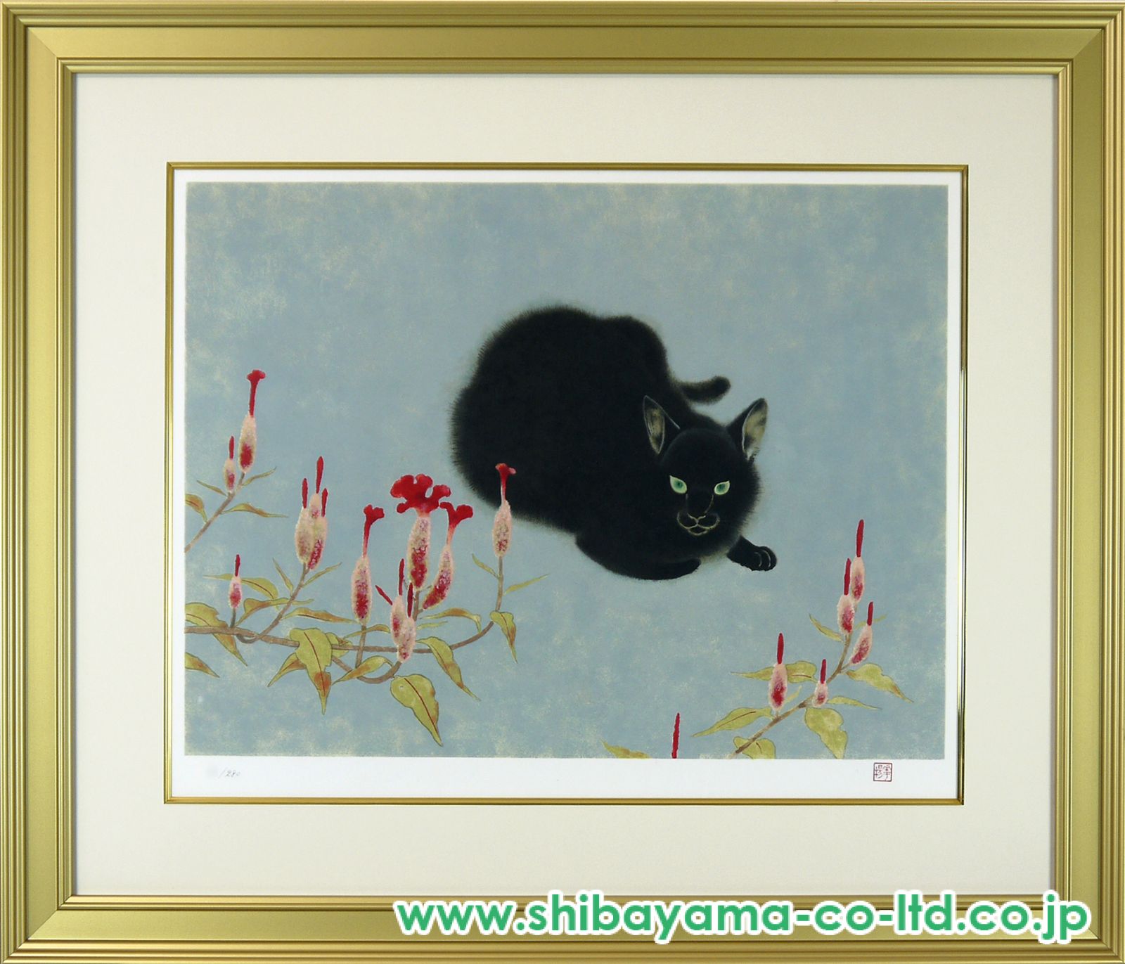 山口華楊 リトグラフ JAPAN ART 山口華楊「花と猫」リトグラフ :: 絵画買取・販売 - シバヤマ