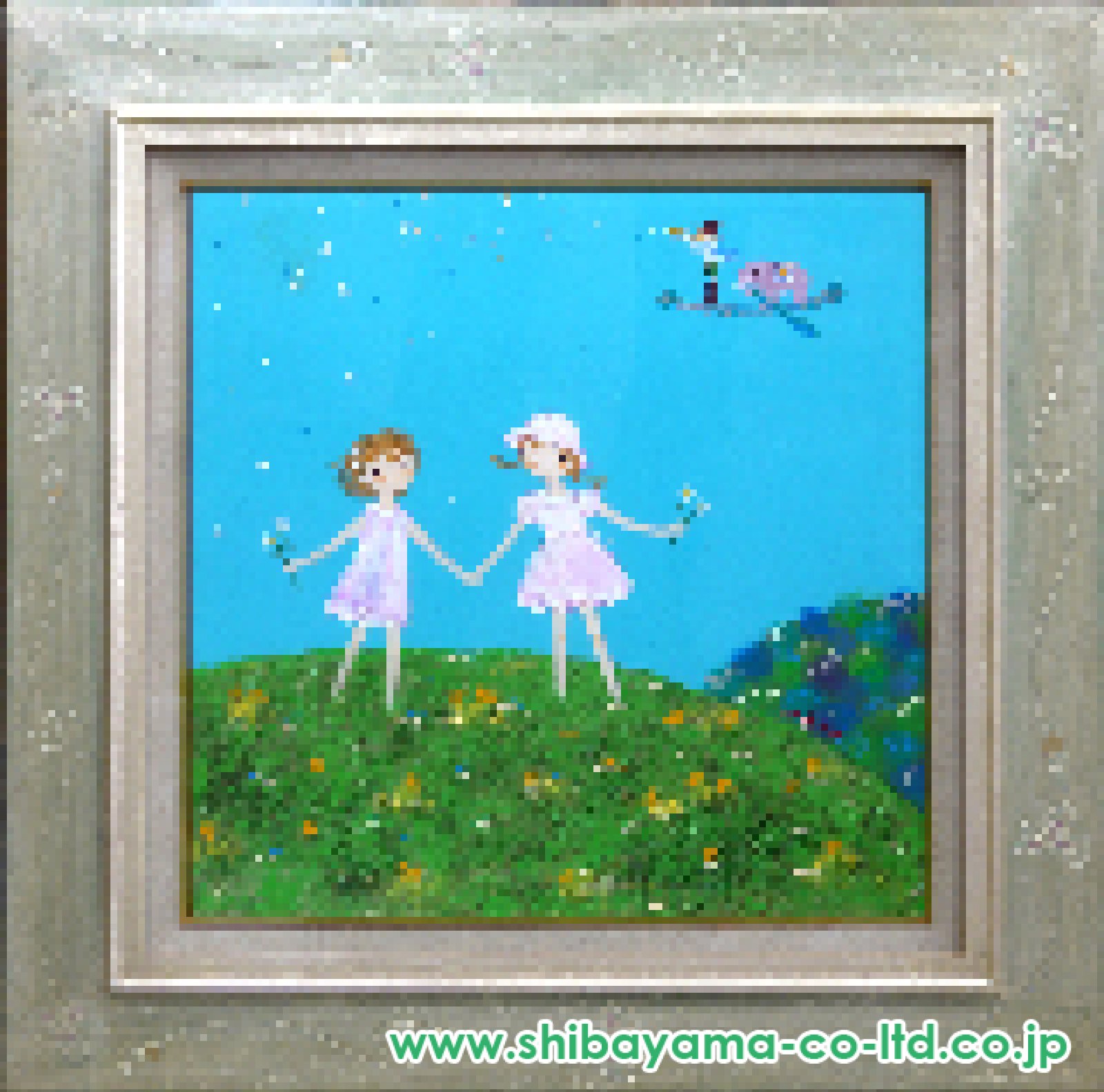 前田麻里「いつかの空」油彩 6号スクエア :: 絵画買取・販売 - シバヤマ
