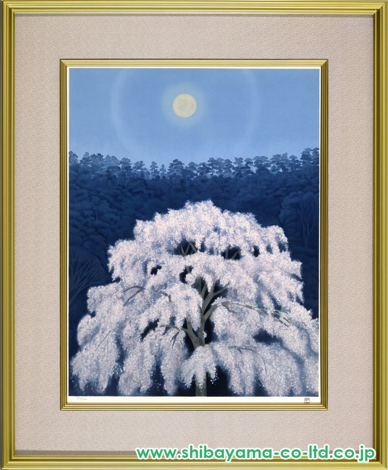 東山魁夷　「花明り」　新復刻画　落款・エディション・作品証明シール有り 東山魁夷 「花明り」 新復刻画 落款・エディション・作品証明